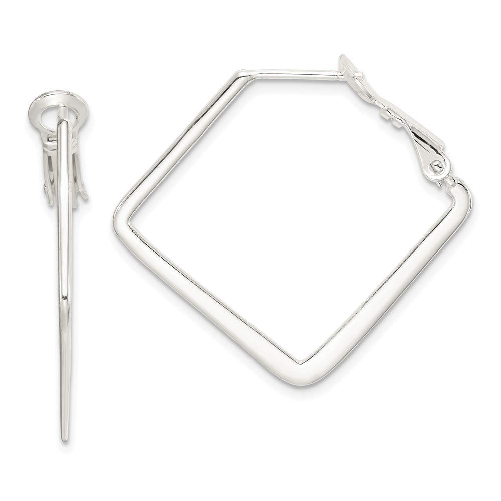 Sterling Silver Square Hoop Earrings for Women | 925 Sterling Silver Minimalist Square Hoops | QE3739 | Perfect for Everyday Wear, Office, Date Night & Special Occasions