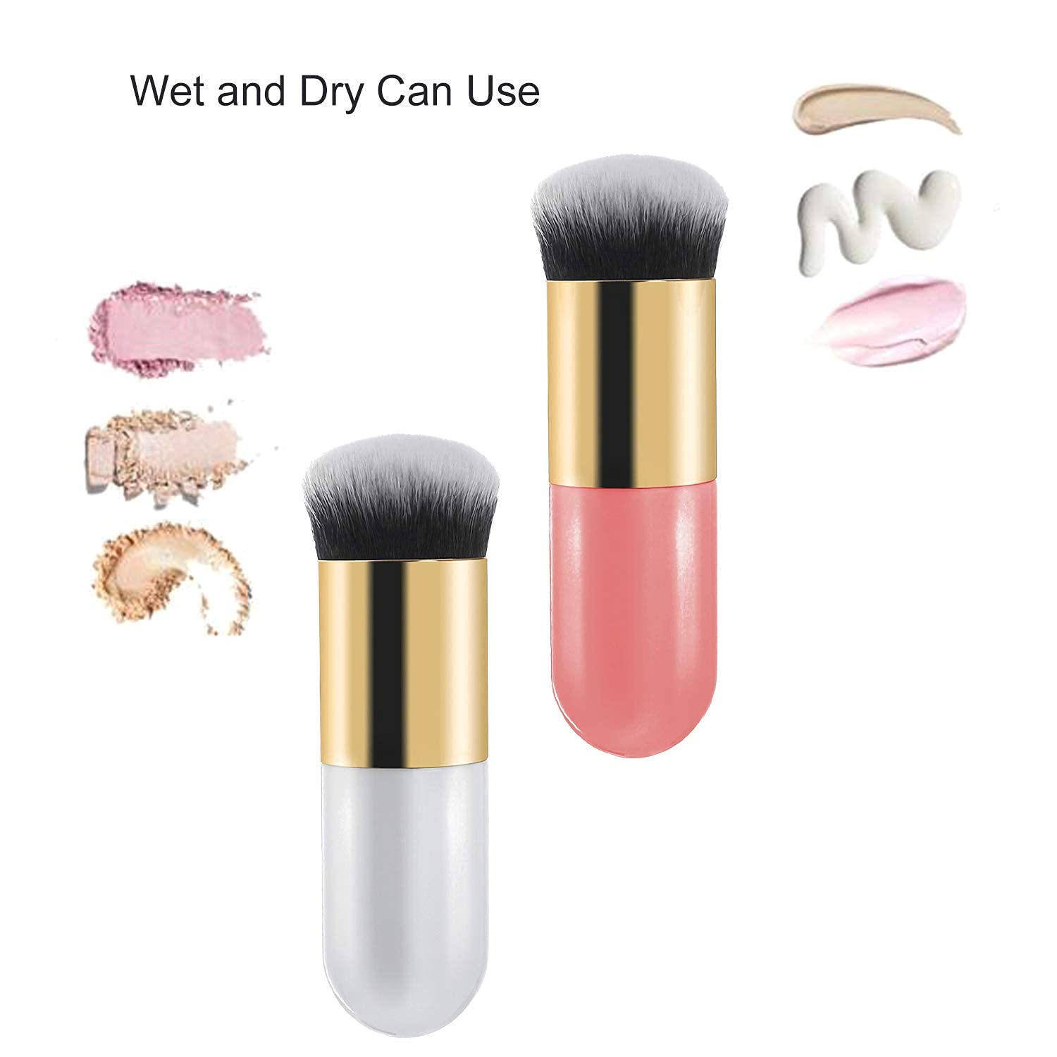 MAPPERZ Professional Foundation Makeup Brush Set - Soft Artificial Persian Hair Powder & Blush Brush (White & Multicolor) for Flawless Face Makeup Application | Perfect for Daily Use, Bridal Makeup & Professional Cosmetic Artists