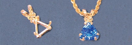 Premium 8mm & 10mm Trillion Pendant Settings in Solid Sterling Silver or 14K Gold | Handcrafted in USA | Perfect for Necklaces, Jewelry Making & Gift Giving