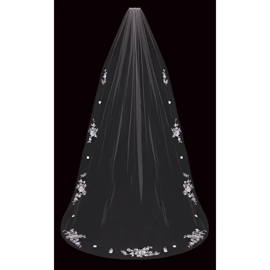 V2195C Cathedral Veil - Elegant Wedding Veil for Brides | Perfect for Church Ceremonies & Formal Weddings