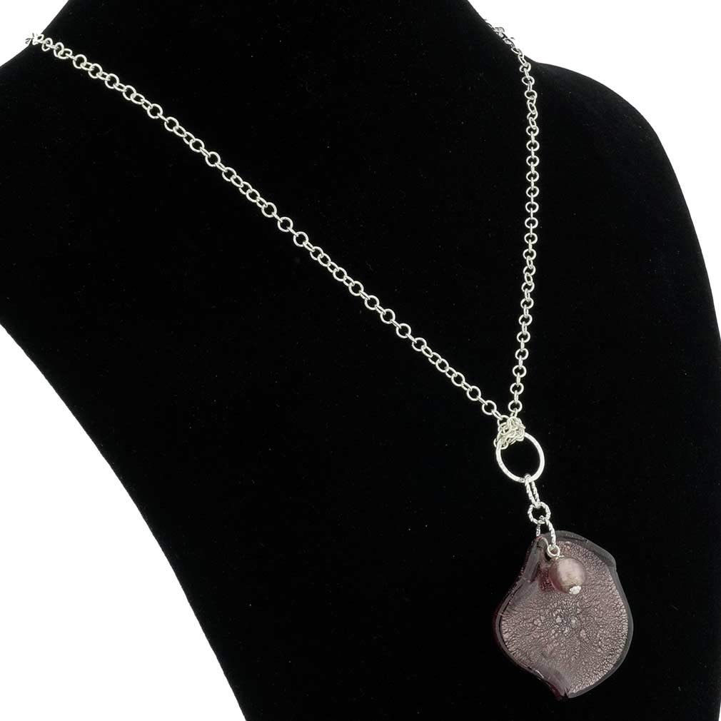 Venetian Murano Glass Aria Veneziana Pendant Necklace - Handcrafted Purple Jewelry for Women | Perfect for Weddings, Parties & Special Occasions