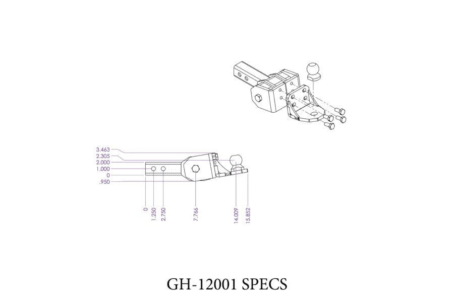 GEN Y Hitch Glyder Torsion Flex Ball Mount - 2in Shank for Smooth Towing - Perfect for Trucks, SUVs & Trailers