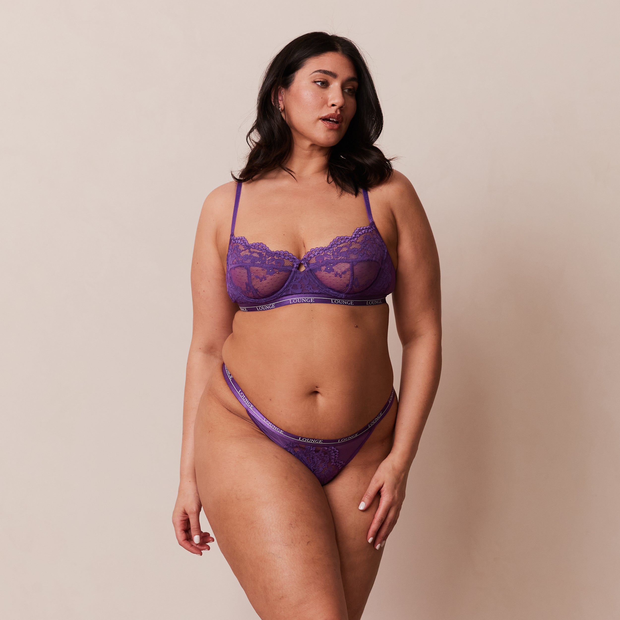 Blossom Balcony Bra - Purple Lace Underwire Push Up Bra for Women | Comfortable & Sexy Everyday Wear | Perfect for Date Night, Workout, and Lounge