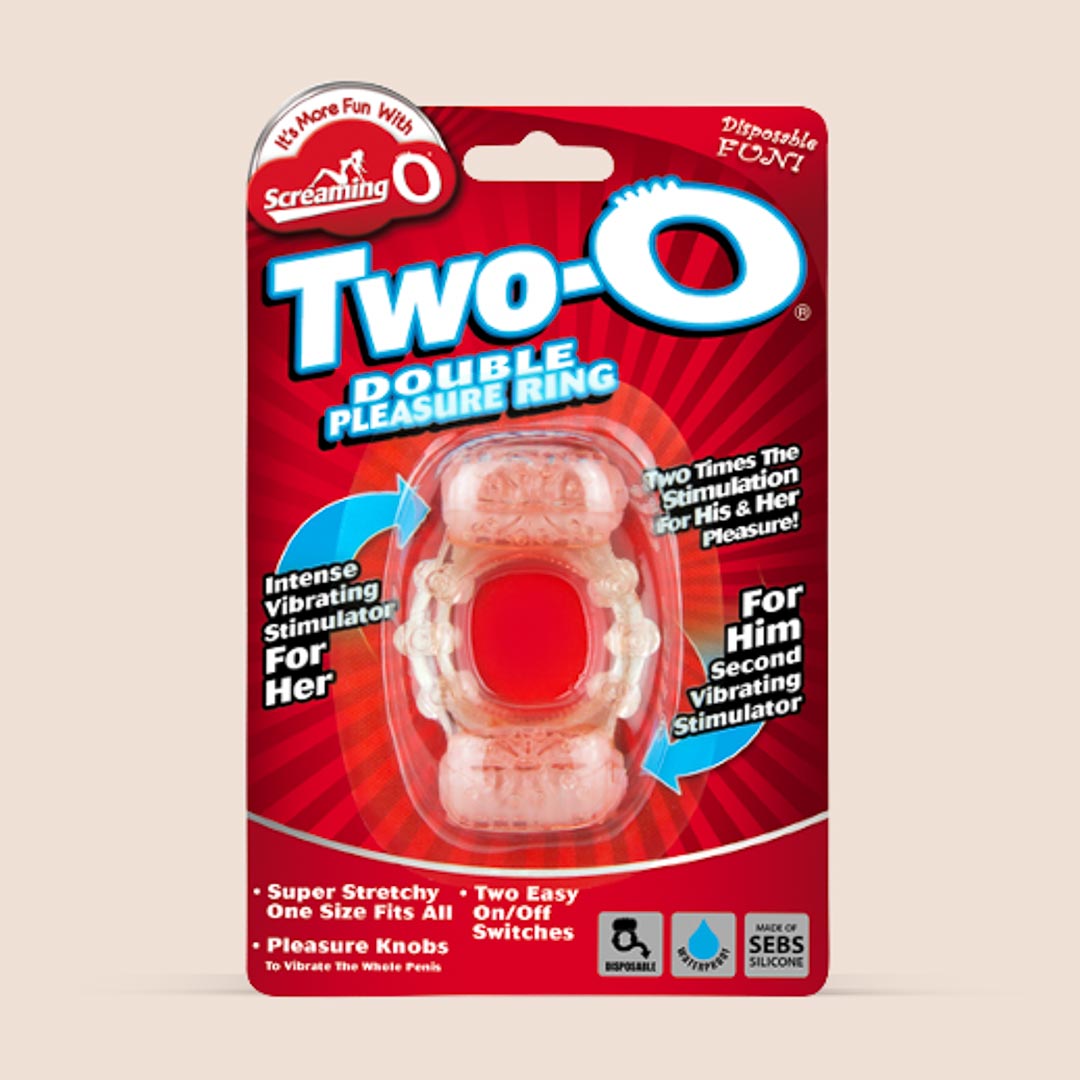 Screaming O Two O® Dual Action Vibrating Cock Ring - Enhance Pleasure for Couples & Solo Play - Waterproof & Rechargeable Adult Toy for Intimate Moments