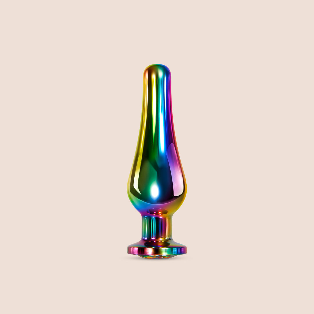 Rainbow Metal Butt Plug Set - 3 Piece Anal Training Kit for Beginners & Advanced Users | Smooth Stainless Steel Design for Comfort & Safety | Perfect for Couples Play, Solo Exploration & BDSM Scenes