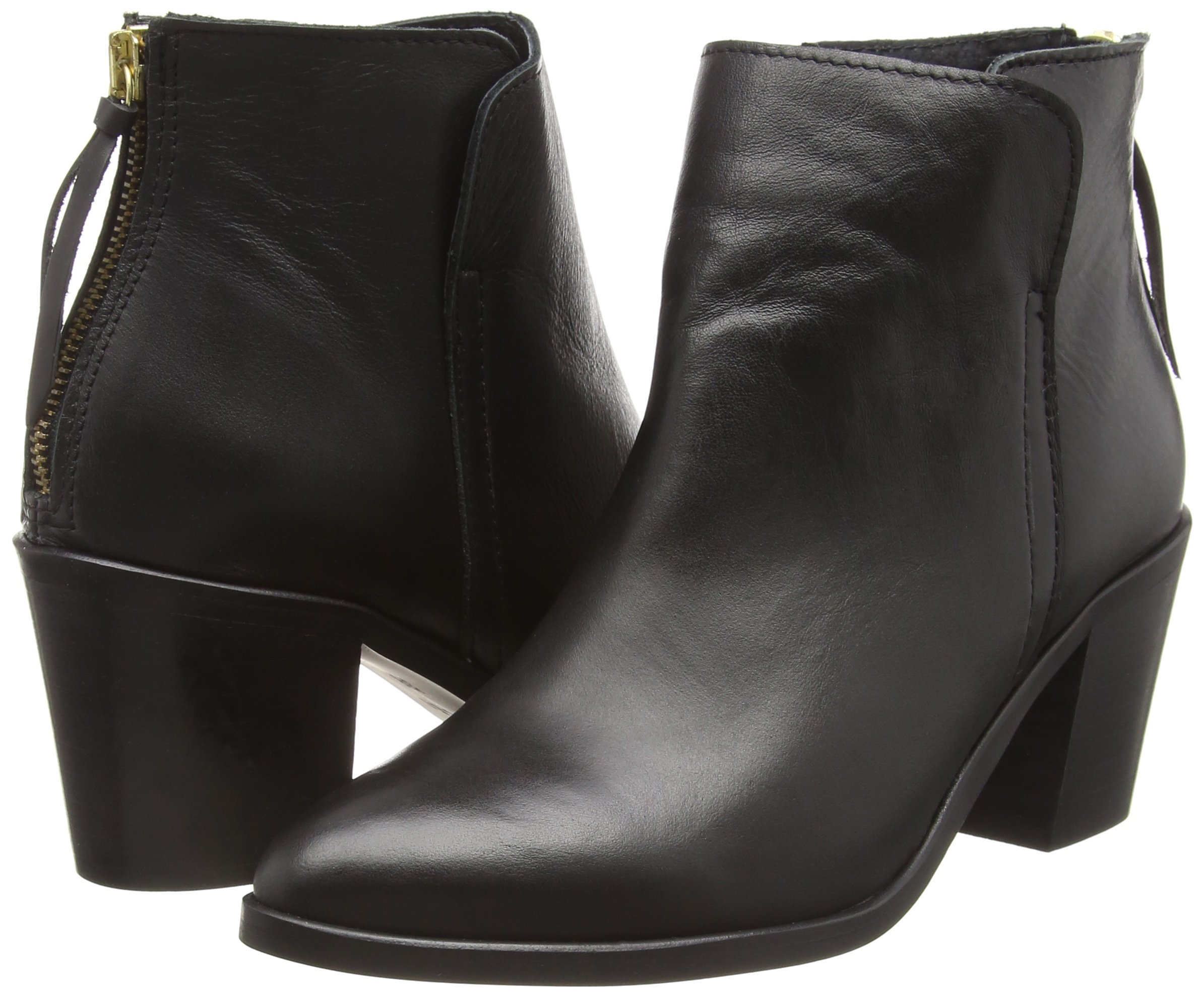 Women's Black Leather Short Shaft Boots - PSDolly Ankle Boots for Women | Comfortable & Stylish | Perfect for Casual Wear, Office & Night Out