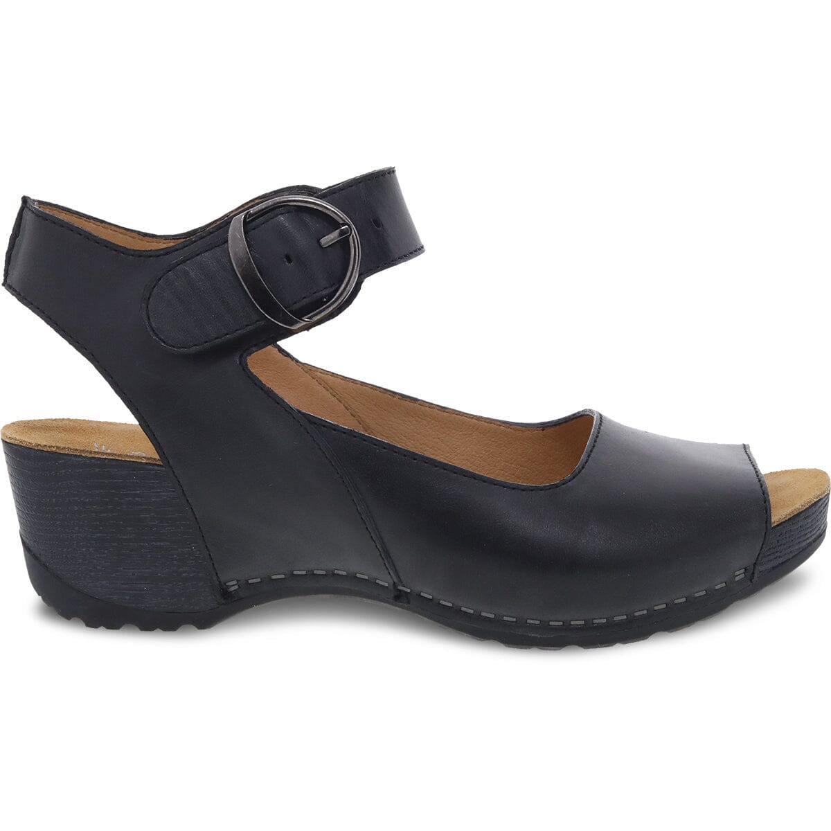 DANSKO TIANA Black Burnished Leather Clogs - Women's Comfort Shoes for Work & Nursing (Final Sale) | Perfect for Healthcare Professionals, Teachers & All-Day Wear