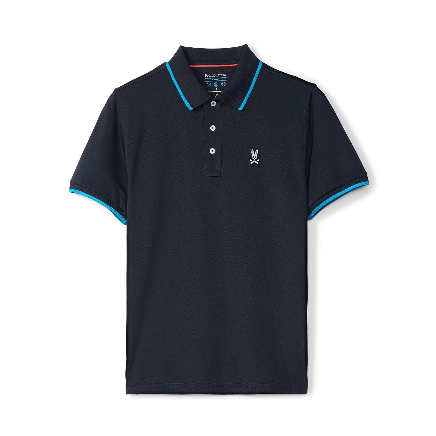Psycho Bunny Men's Dover Sport Polo Shirt - Premium Cotton, Slim Fit, Short Sleeve - Perfect for Golf, Casual Wear & Business Casual Outfits