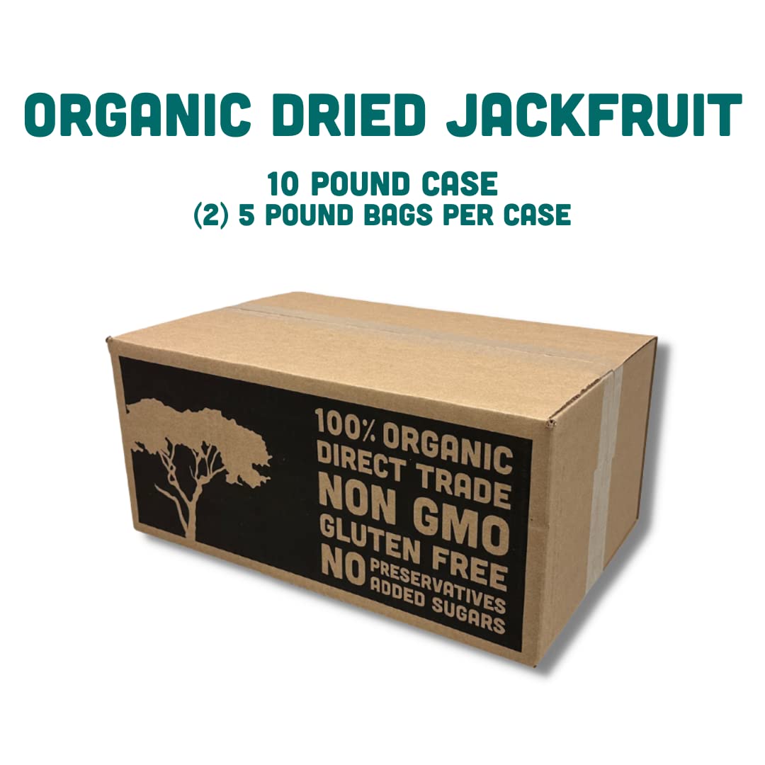 Organic Unsweetened Dried Jackfruit Chips - Mavuno Harvest | Gluten Free, Vegan, Non-GMO Healthy Snack for Kids & Adults | Bulk 10 lbs | Perfect for Lunchboxes, Hiking & On-the-Go Snacking
