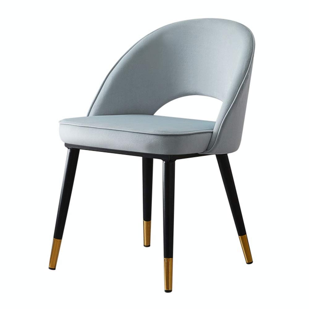 Luxury Velvet Dining Chair with Wrought Iron Frame - Ergonomic Backrest, Comfortable Lounge Chair for Restaurant, Bedroom, Balcony or Bar (Gray) - Perfect for Home Decor, Dining Room & Relaxation Spaces