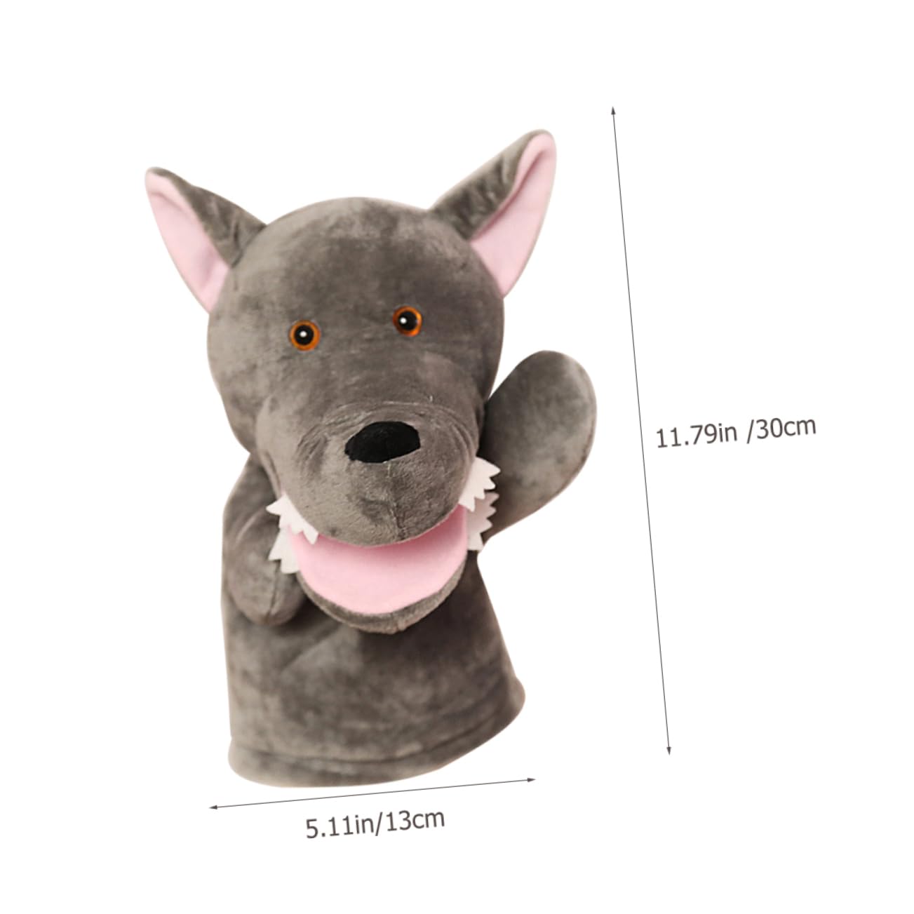 Phenofice Zoo Animal Hand Puppets - Soft Plush Stuffed Animal Puppets for Kids, Jungle & Farm Animal Toys (Dark Grey Cotton) - Perfect for Storytelling, Pretend Play & Early Childhood Education
