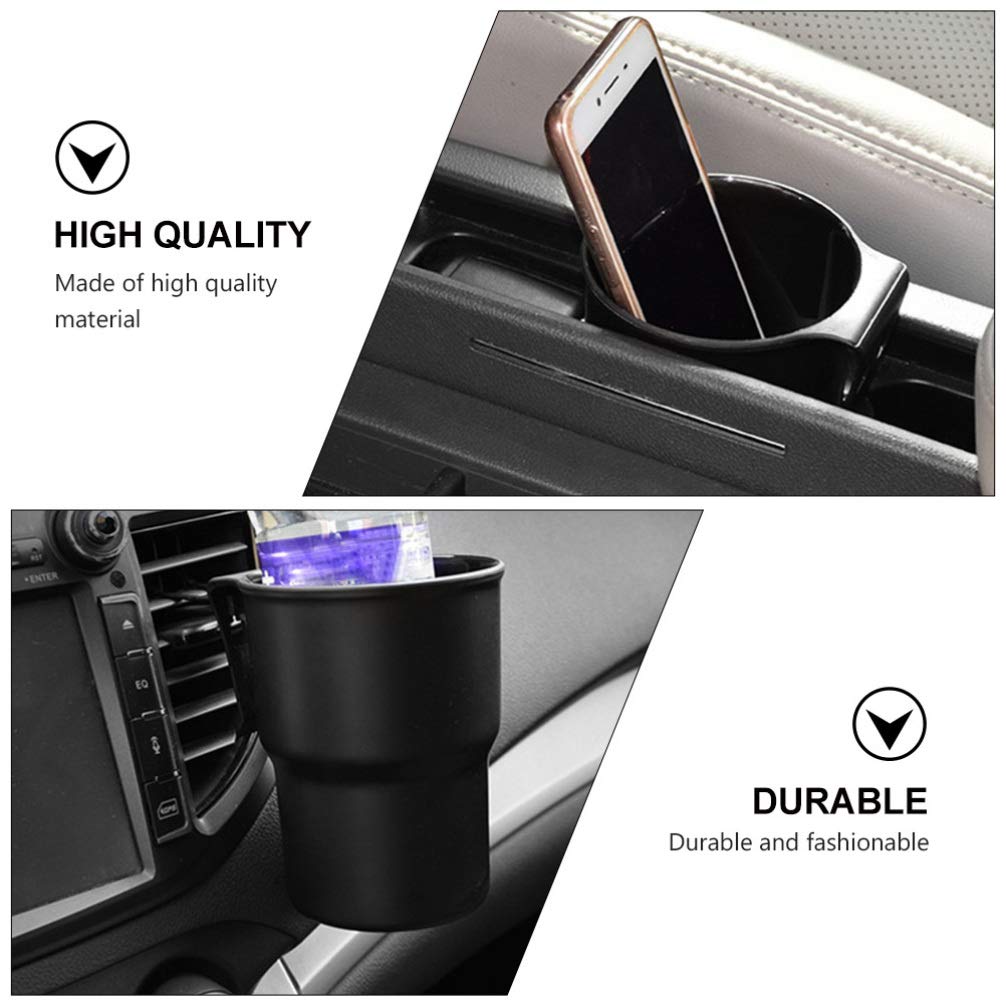 Wakauto 3-Piece Car Cup Holder & Trash Bin Set - Multifunctional PP Auto Drink Holder, Console Organizer for Cars & Trucks | Perfect for Road Trips, Commuting & Travel Accessories