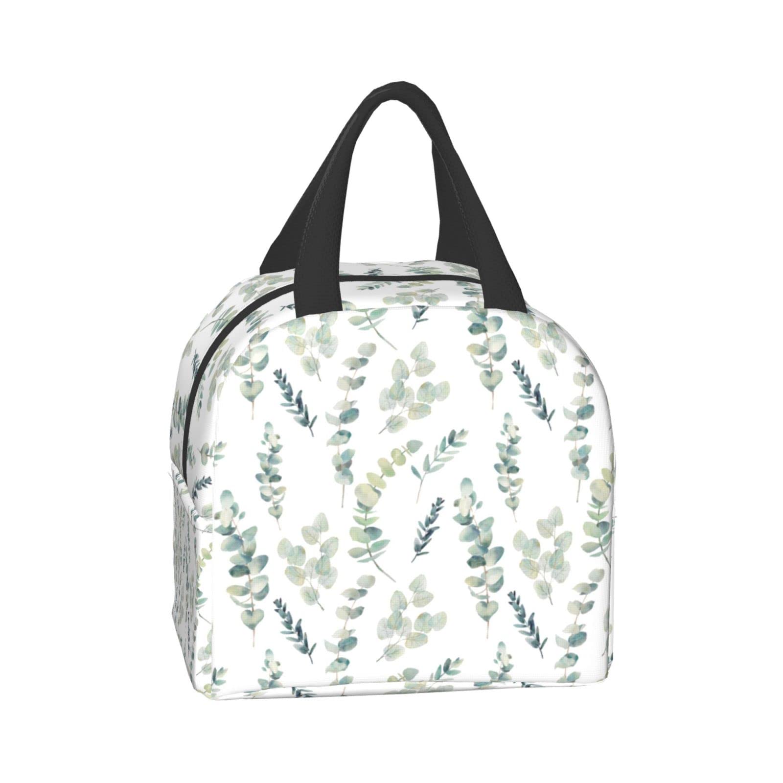 Giwawa Sage Insulated Lunch Bag for Women - Reusable Freezable Cooler Tote with Waterproof Thermal Protection - Perfect for Work, Camping, Travel, Fishing & Picnic - Green Leaf Design