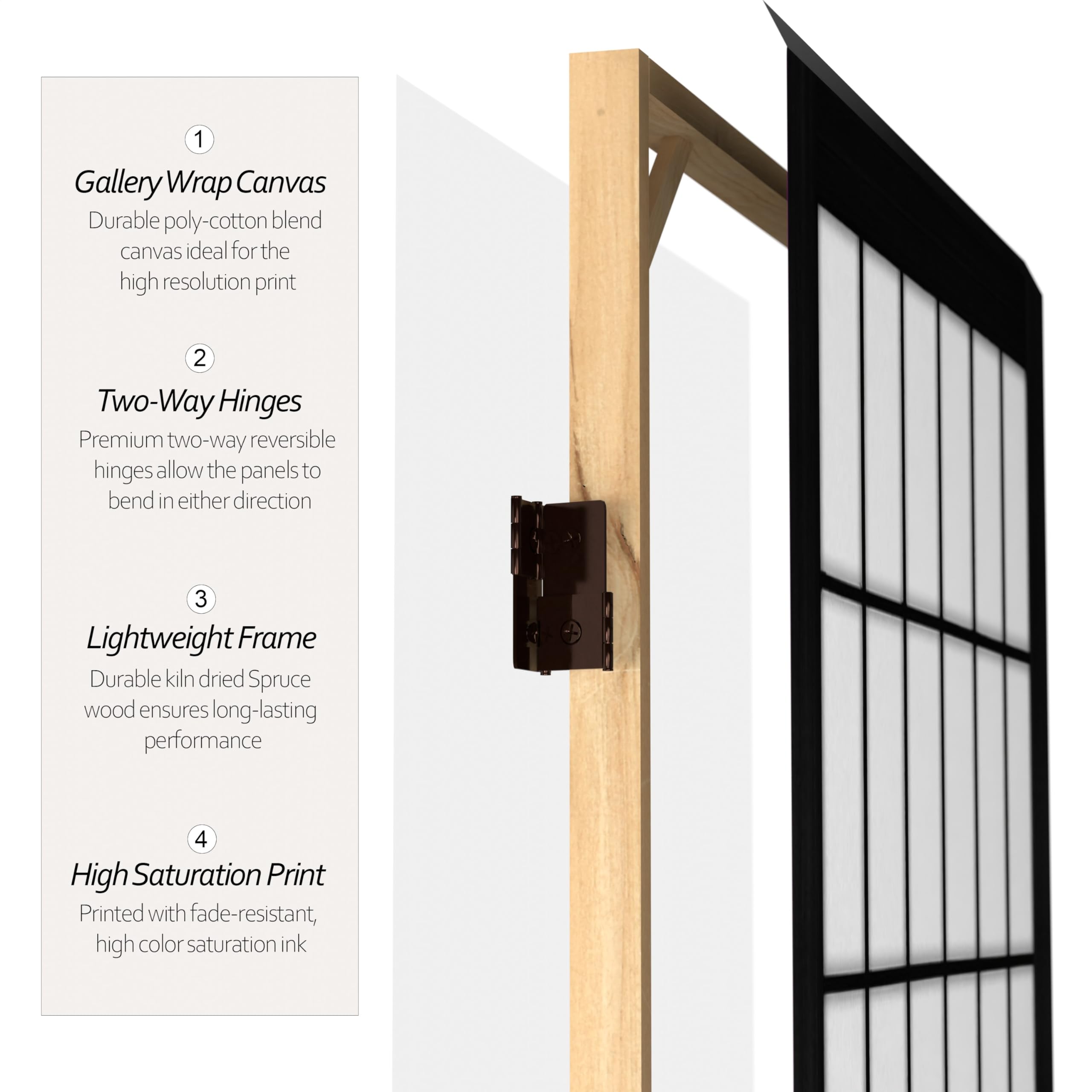 6 ft Tall Red Lantern Canvas Window Pane Black Room Divider - 3 Panel Folding Screen for Home, Office & Event Decor | Privacy Partition, Indoor/Outdoor Use