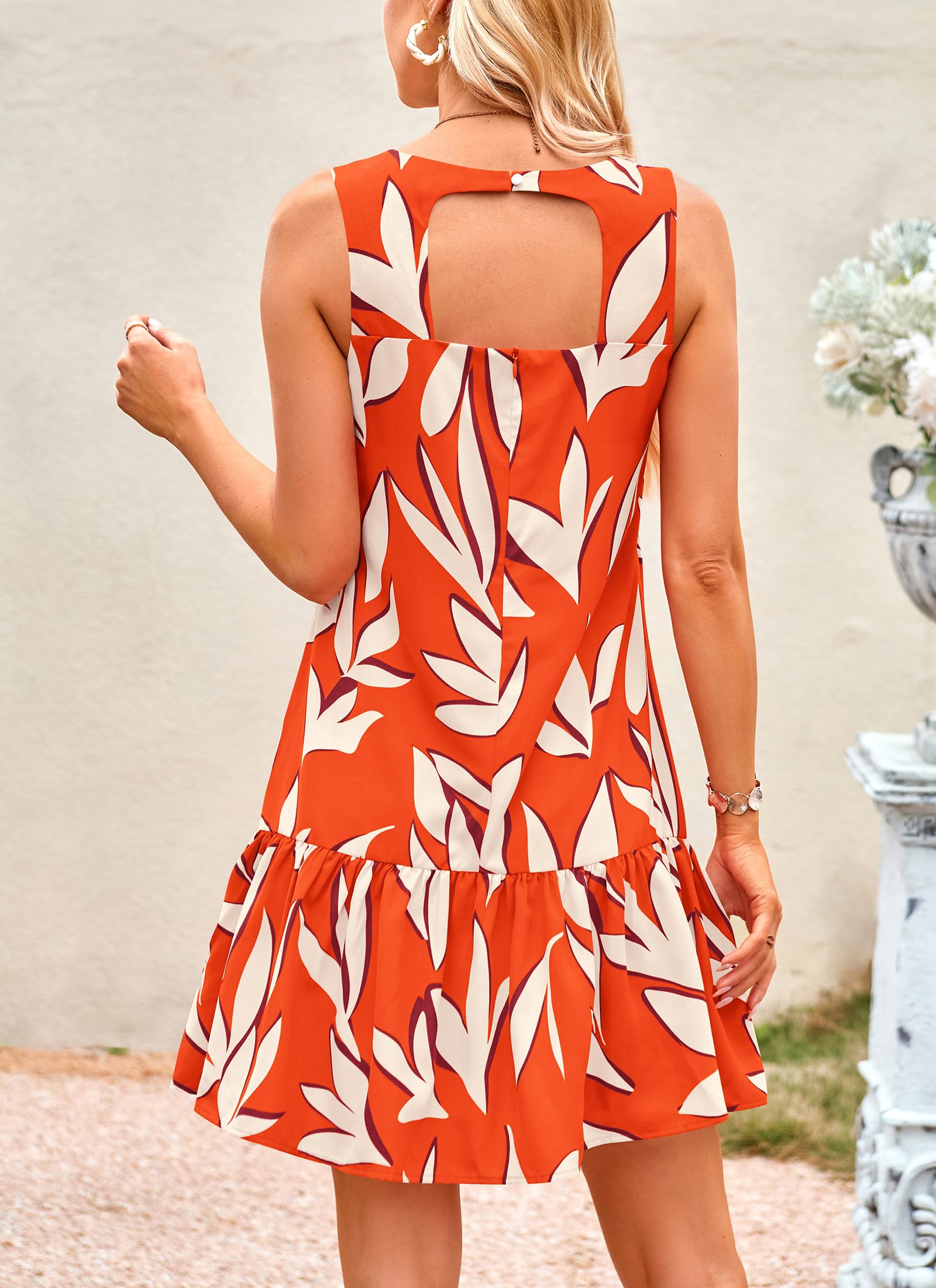 PRETTYGARDEN Women's Boho Floral Mini Dress - Sleeveless Backless Summer Sundress for Wedding Guest, Beach Vacation & Casual Outings | Perfect for Tropical Getaways, Date Nights & Pool Parties