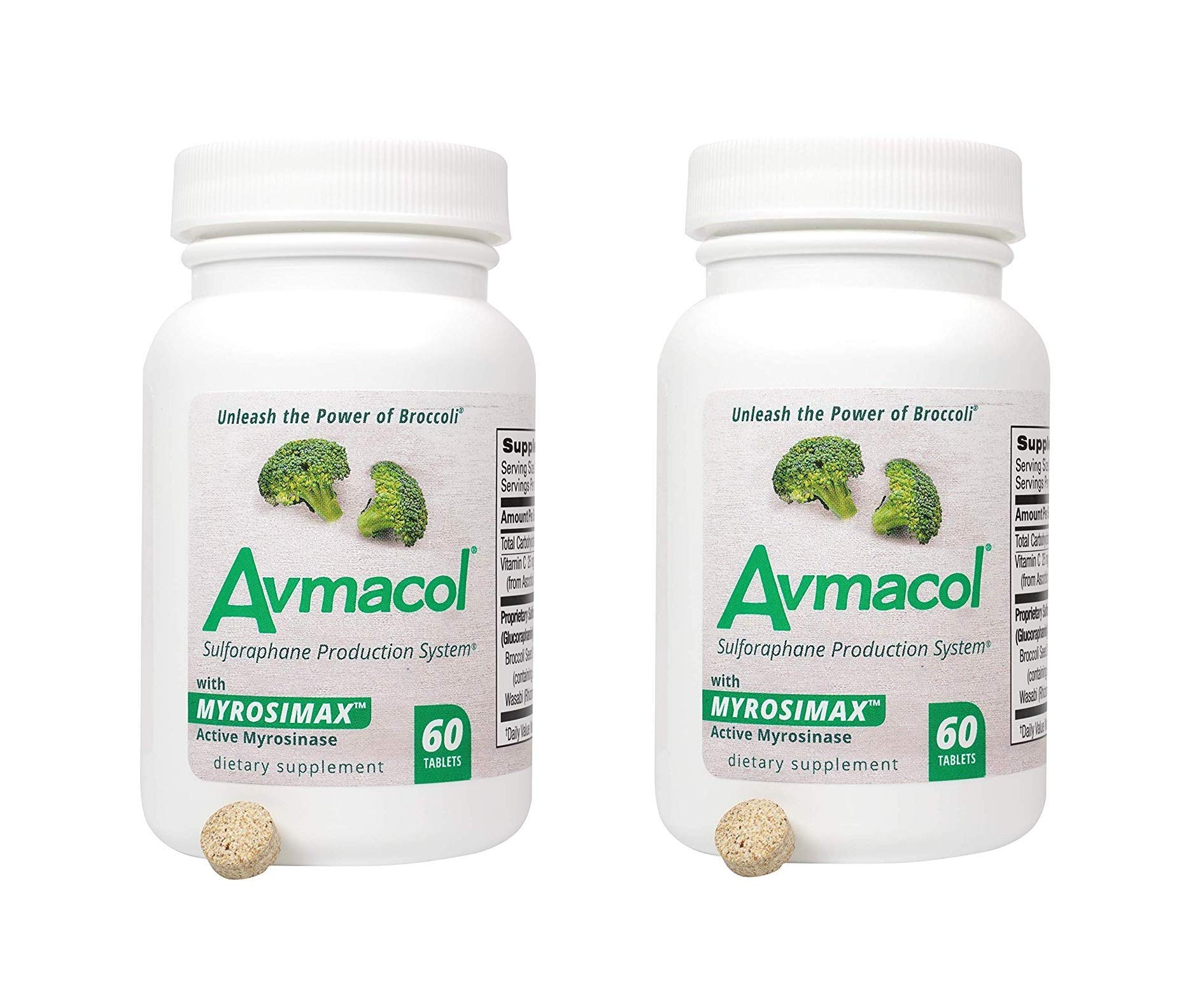 AVMACOL® Sulforaphane Supplement with Myrosinase - 2 Bottle Value Pack (120 Capsules) | Supports Detox & Antioxidant Defense | Perfect for Daily Wellness & Immune Support