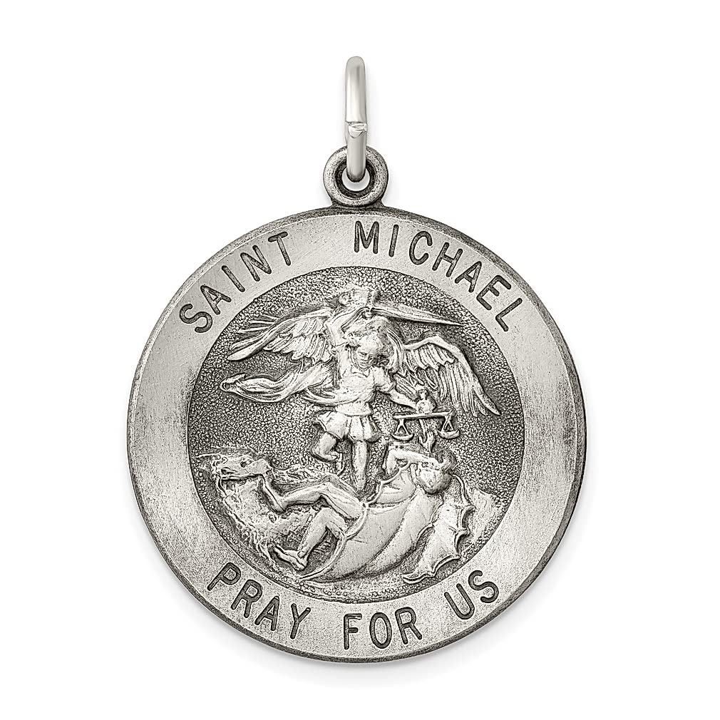 925 Sterling Silver Saint Michael Medal Pendant Necklace - Religious Jewelry for Women, Archangel Protection Charm, Catholic Gifts for Her - Perfect for Baptism, First Communion & Spiritual Protection