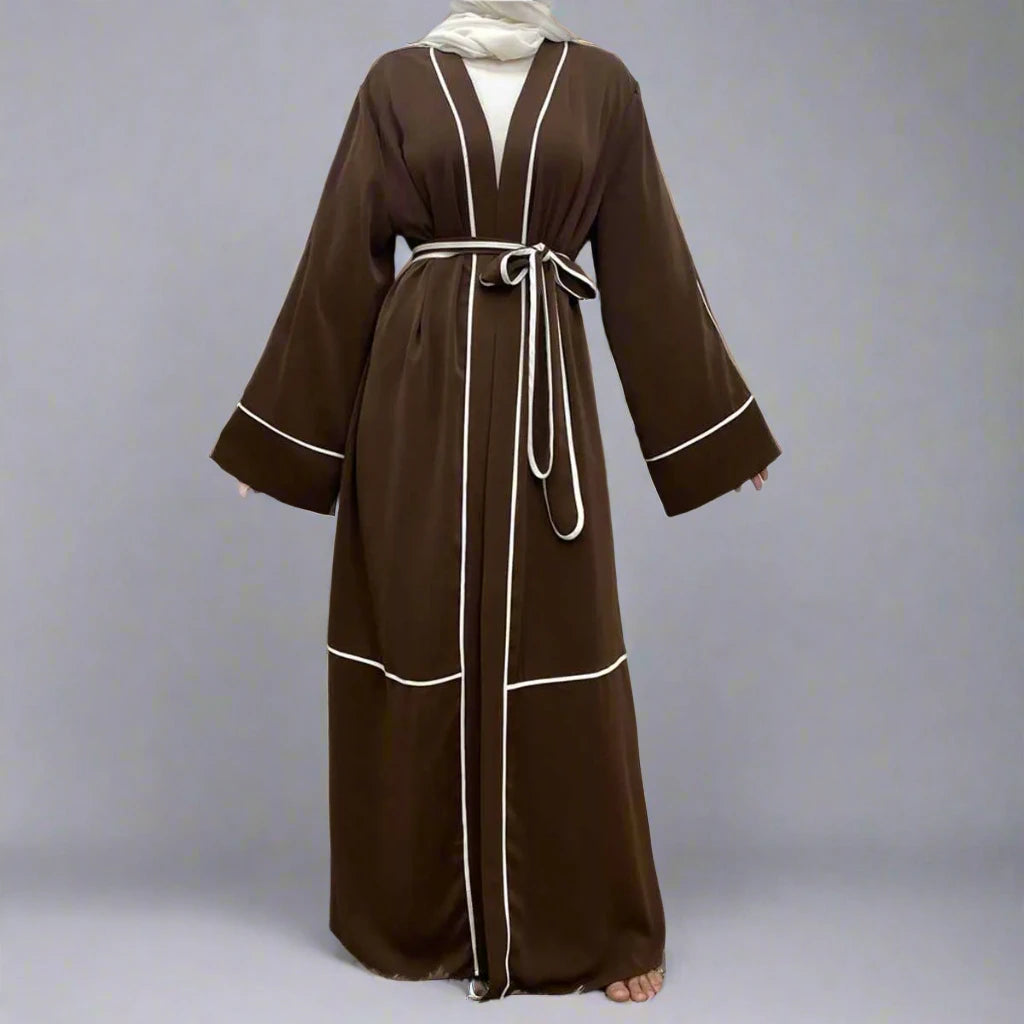 Elegant Muslim Women's Open Cardigan Abaya Dress #231679 - Perfect for Prayer, Modest Fashion & Everyday Wear