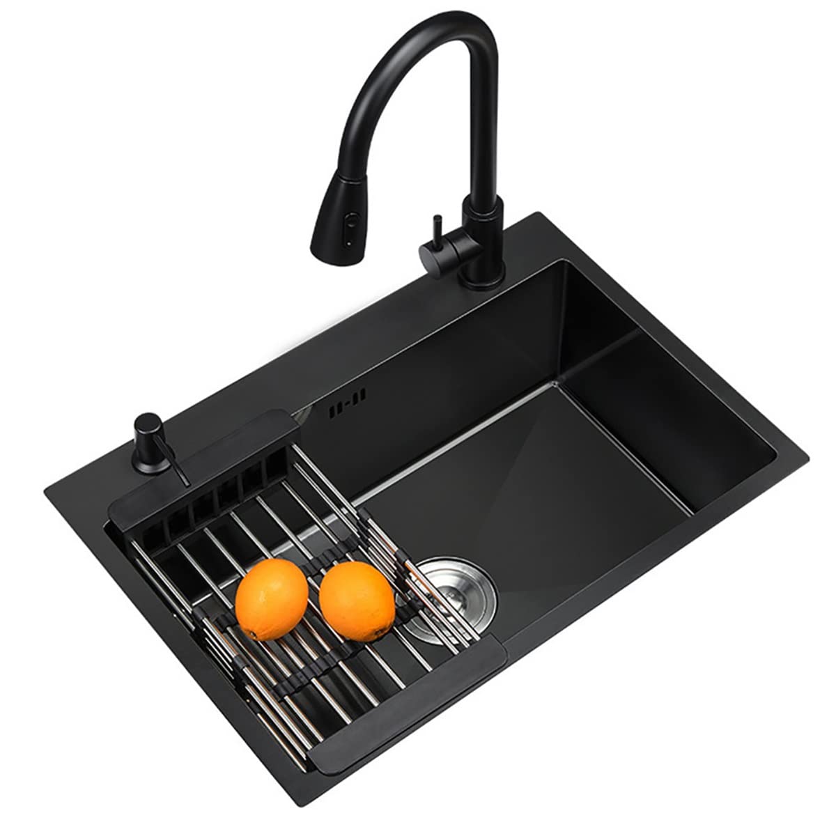 Premium Stainless Steel Kitchen Sink - Square Black Bar Sink with Drain Accessories, 55 x 45mm - Durable & Stylish for Home, Restaurant, or Commercial Use