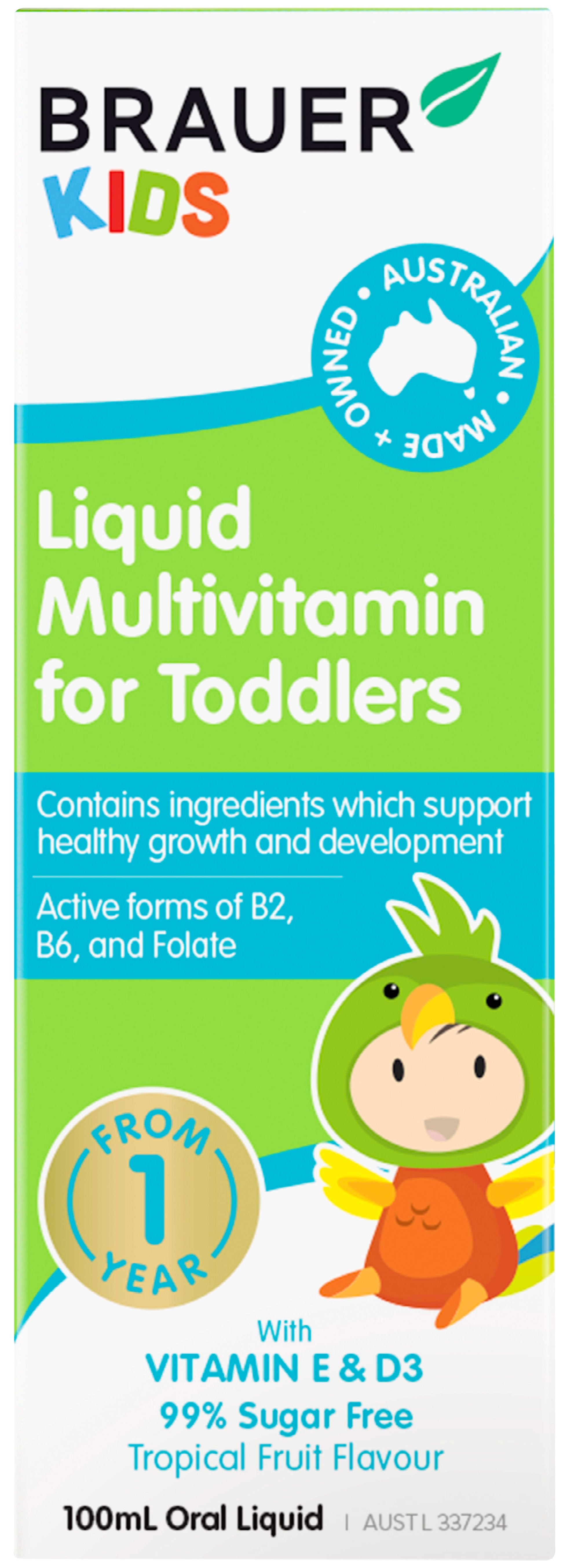 Brauer Baby & Kids Liquid Multivitamin for Toddlers - Immune Support & Growth Supplement - Easy-to-Take Liquid Vitamin Drops for Healthy Development - Perfect for Picky Eaters & Daily Nutrition