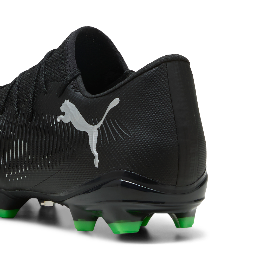 Puma Future 8 Match Low FG/AG Soccer Cleats for Men - Black/Cool Light Gray/Fluoro Green - Lightweight Football Boots for Artificial Grass & Firm Ground - Perfect for Training & Matches