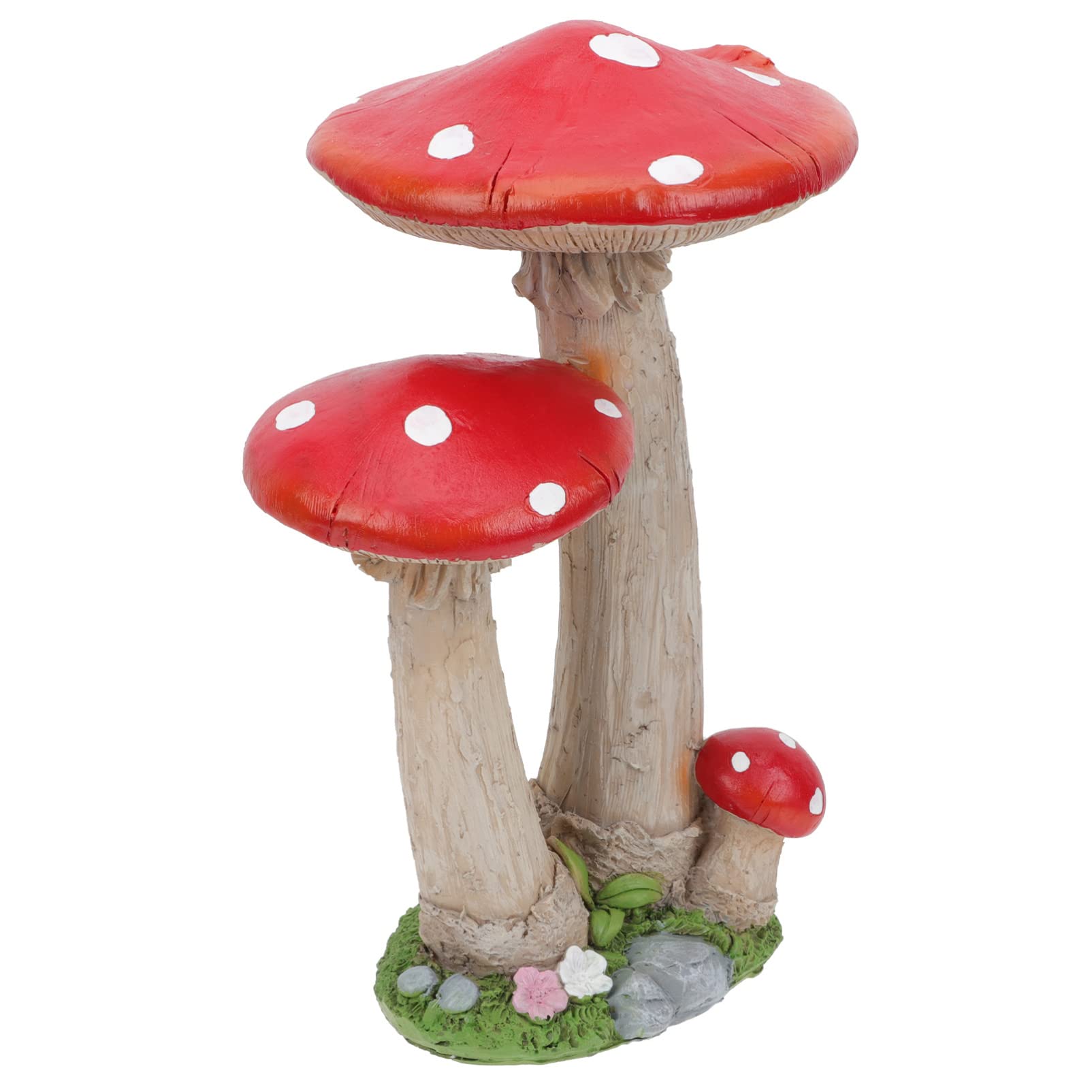 Beaupretty Mini Mushroom Ornament - Red Resin Succulent Plants Decor for Terrarium, Desktop & Garden - Cute Fairy Garden Statue for Outdoor Landscape & Home Decor