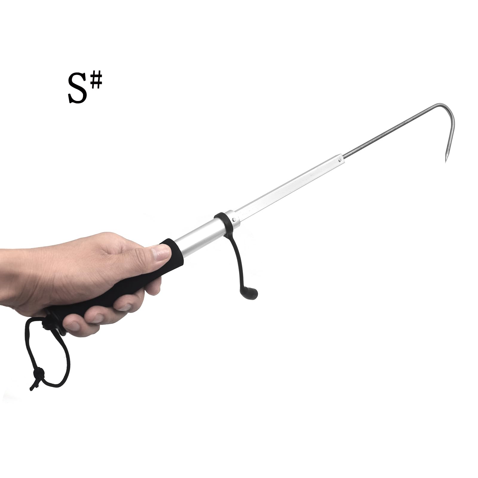 Telescopic Fishing Gaff with Super Sharp Spear Hook - Lightweight Aluminum Alloy Handle with Soft EVA Non-Slip Grip & Lanyard - Perfect for Saltwater, Ice, Boat, Kayak Fishing and Offshore Angling