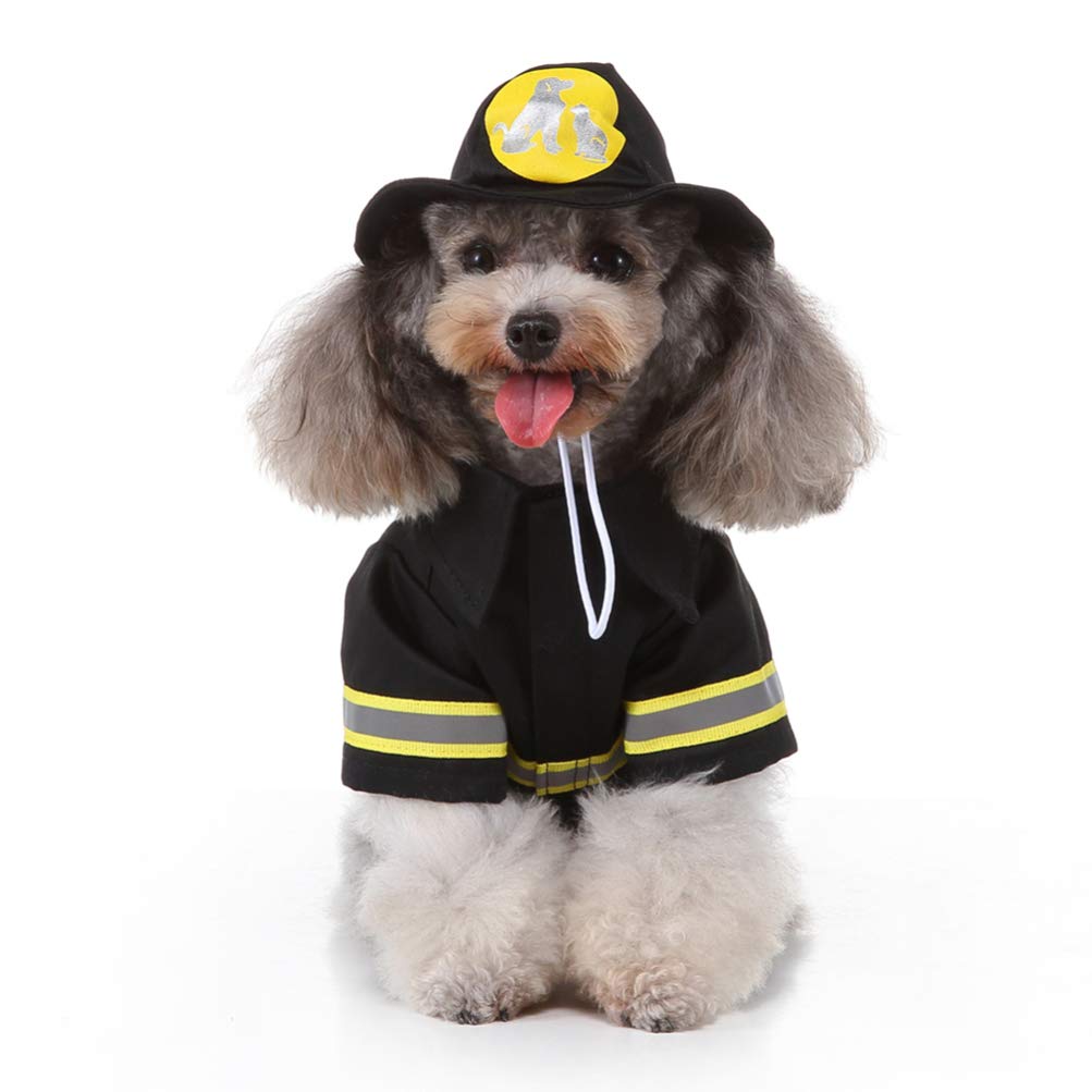 Balacoo 1 Set Transformable Cute Dog Costume - Fireman & Witch Outfit with Reflective Stripes | Funny Pet Clothing for Halloween, Performance & Outdoor Adventures