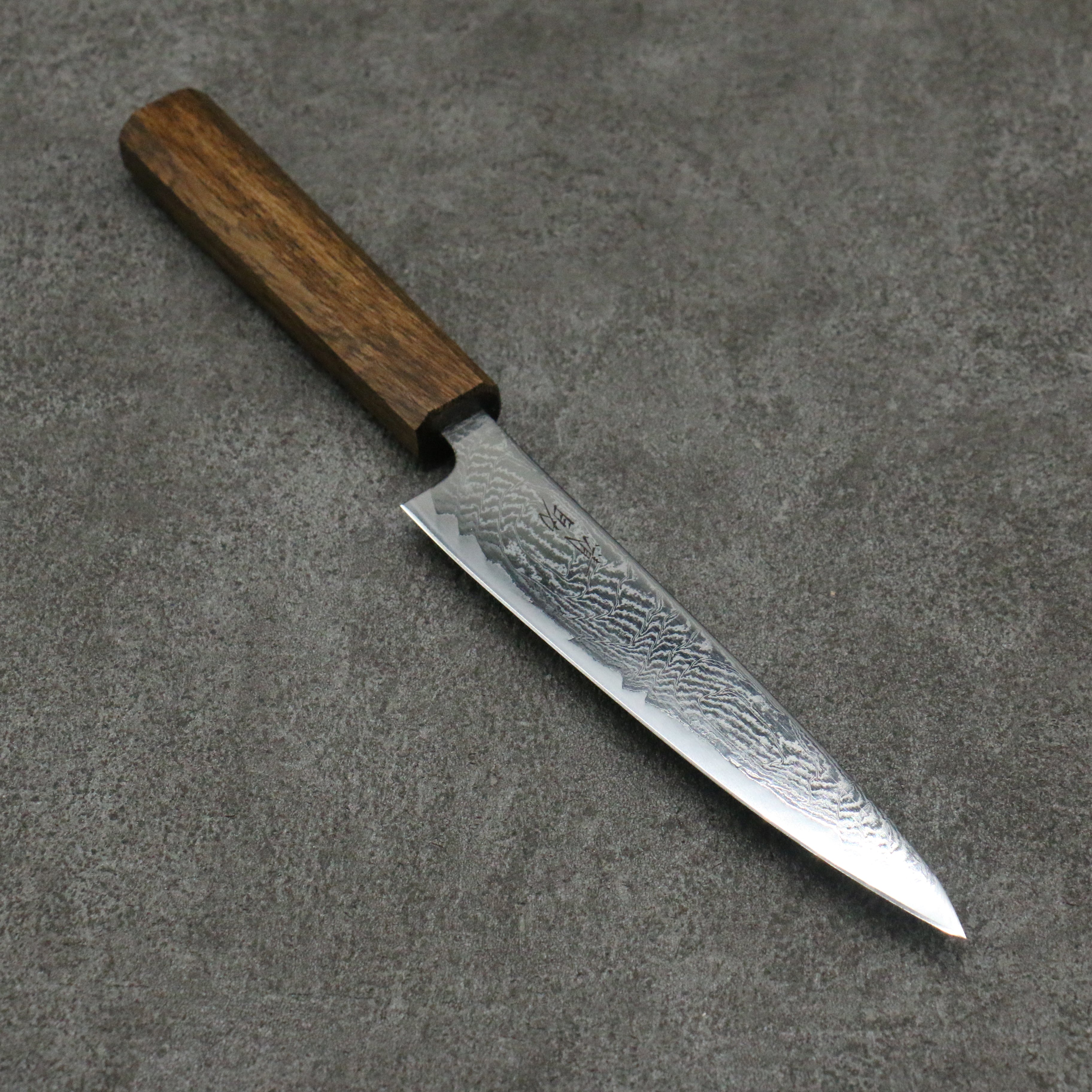 Premium Seisuke Nami AUS10 Damascus Steel Petty Knife 150mm - Mirror Polish Finish with Oak Wood Handle - Perfect for Sushi, Vegetables & Precision Kitchen Tasks