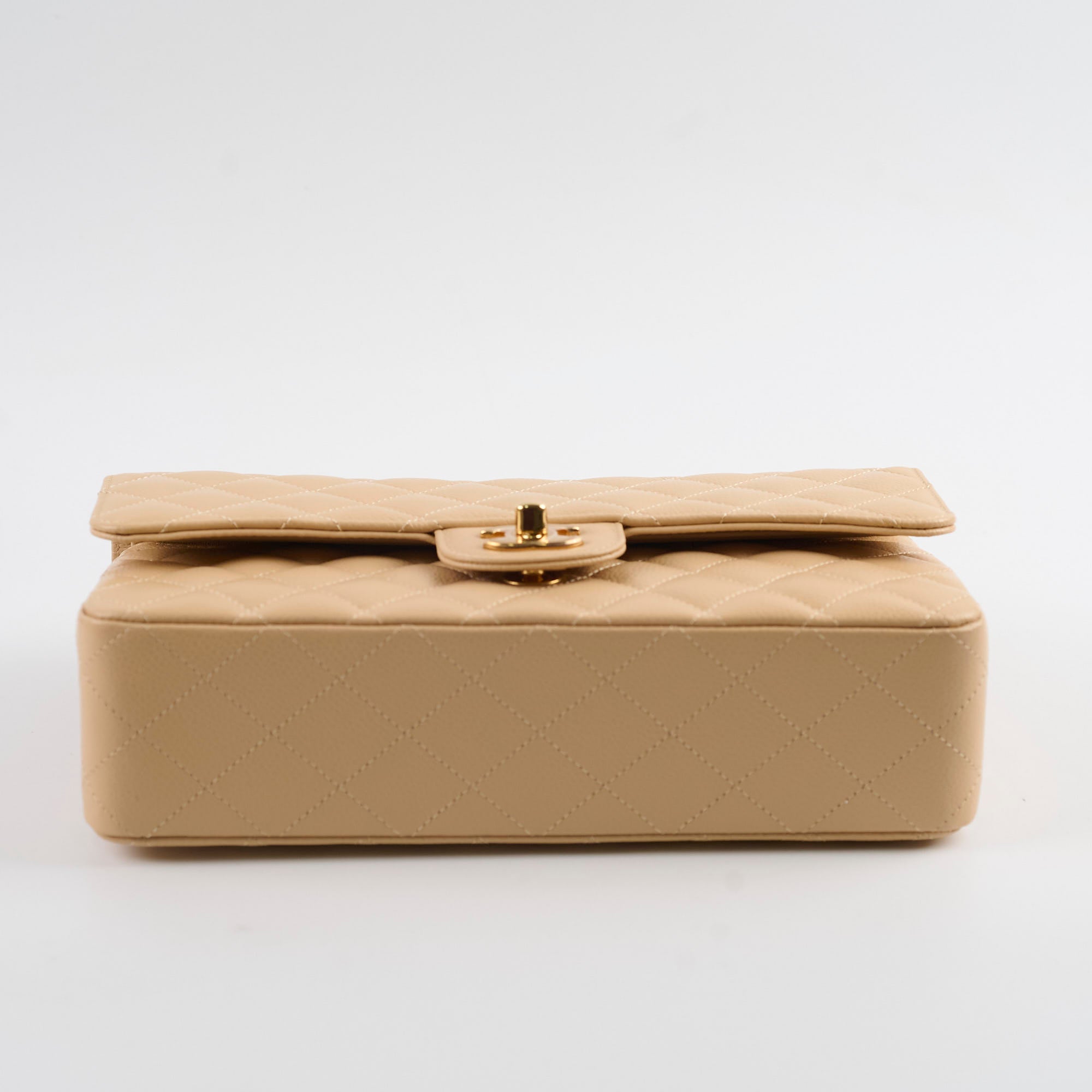 Chanel Classic Double Flap Bag in Caviar Leather Beige Gold Hardware - Timeless Luxury Handbag for Women, Perfect for Work, Evening Events & Special Occasions