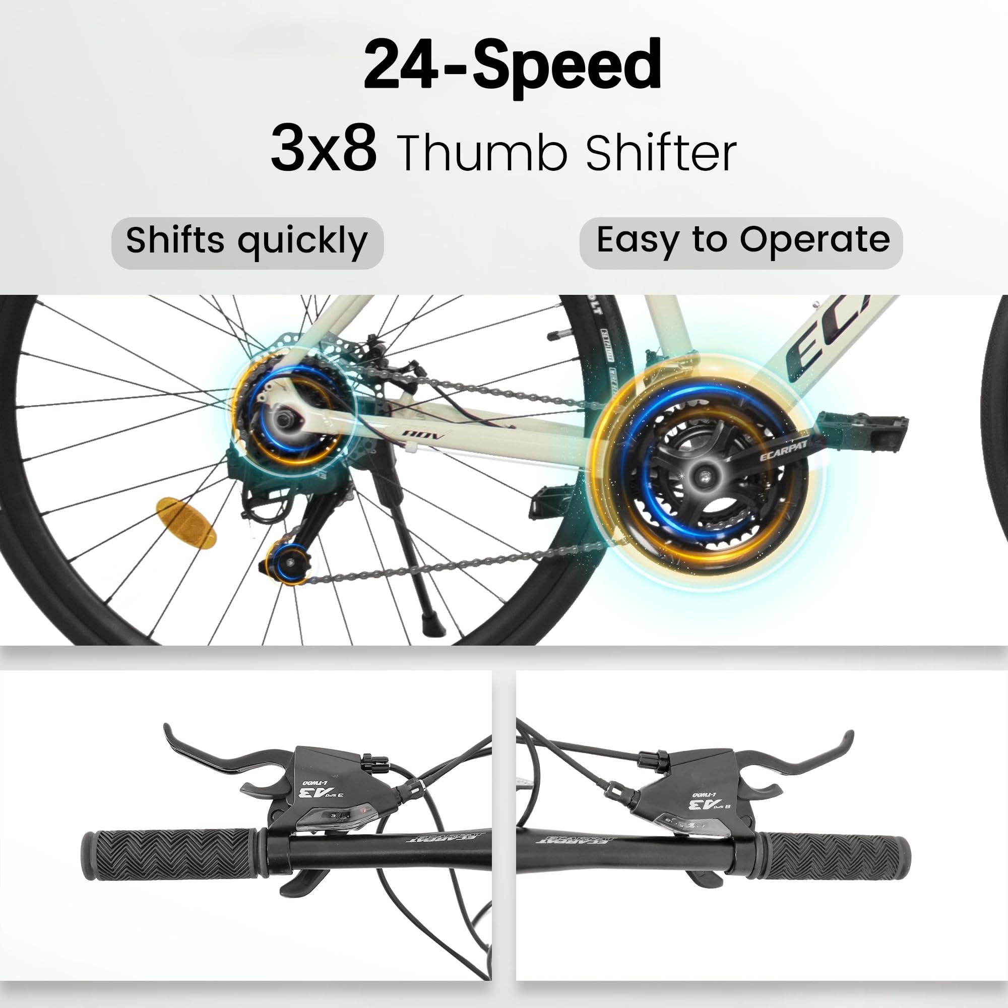 700C Hybrid Road Bike for Men & Women - 16/21/24 Speed Aluminum/Steel Frame Commuter Bicycle - Perfect for City Riding, School & Work Commutes - Great Christmas & New Year Gift Idea
