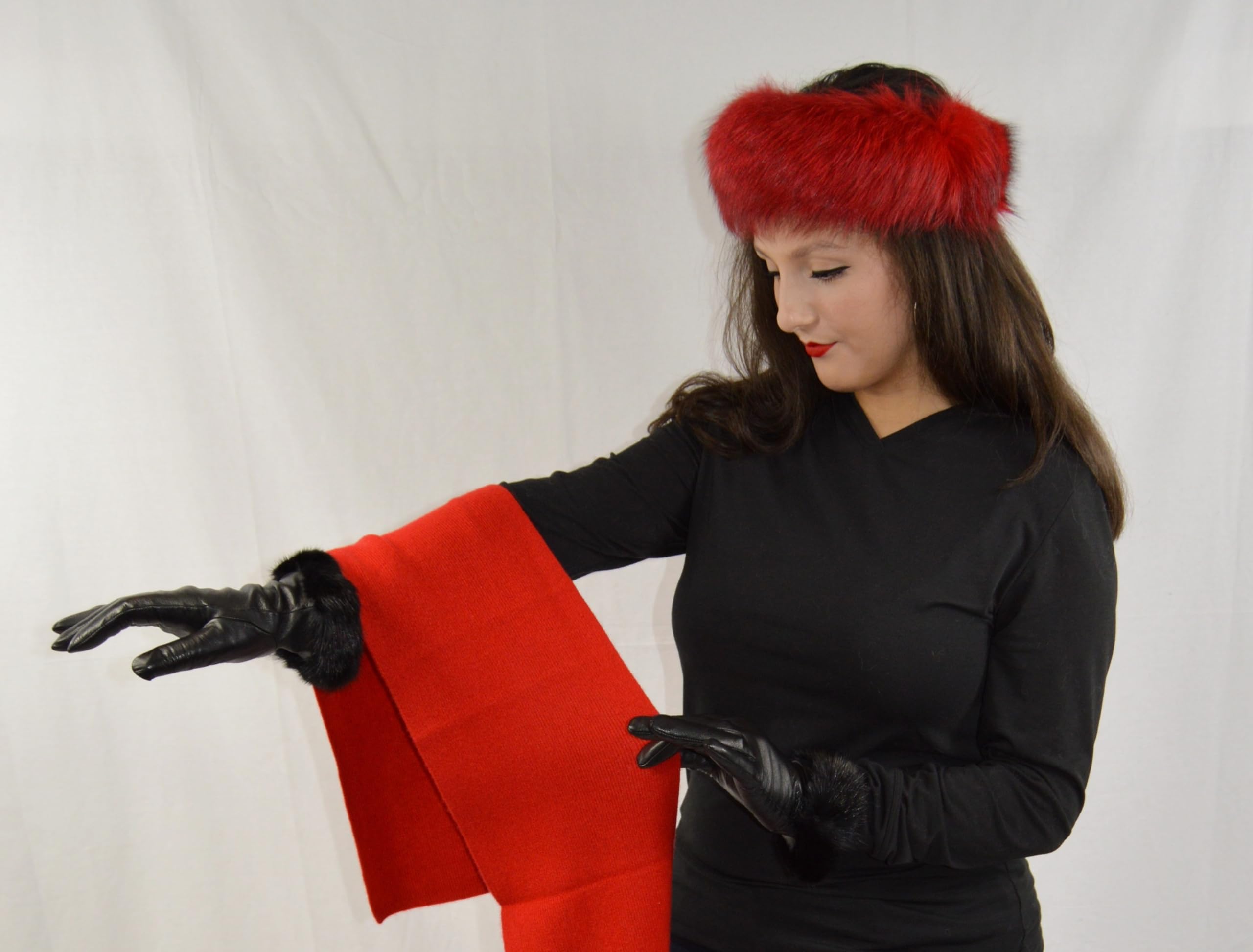 Luxury Fox Fur Headband for Women - Winter Warm Mink Hair Scarf & Fashionable Headwear - Perfect for Cold Weather, Outdoor Activities, and Stylish Outfits