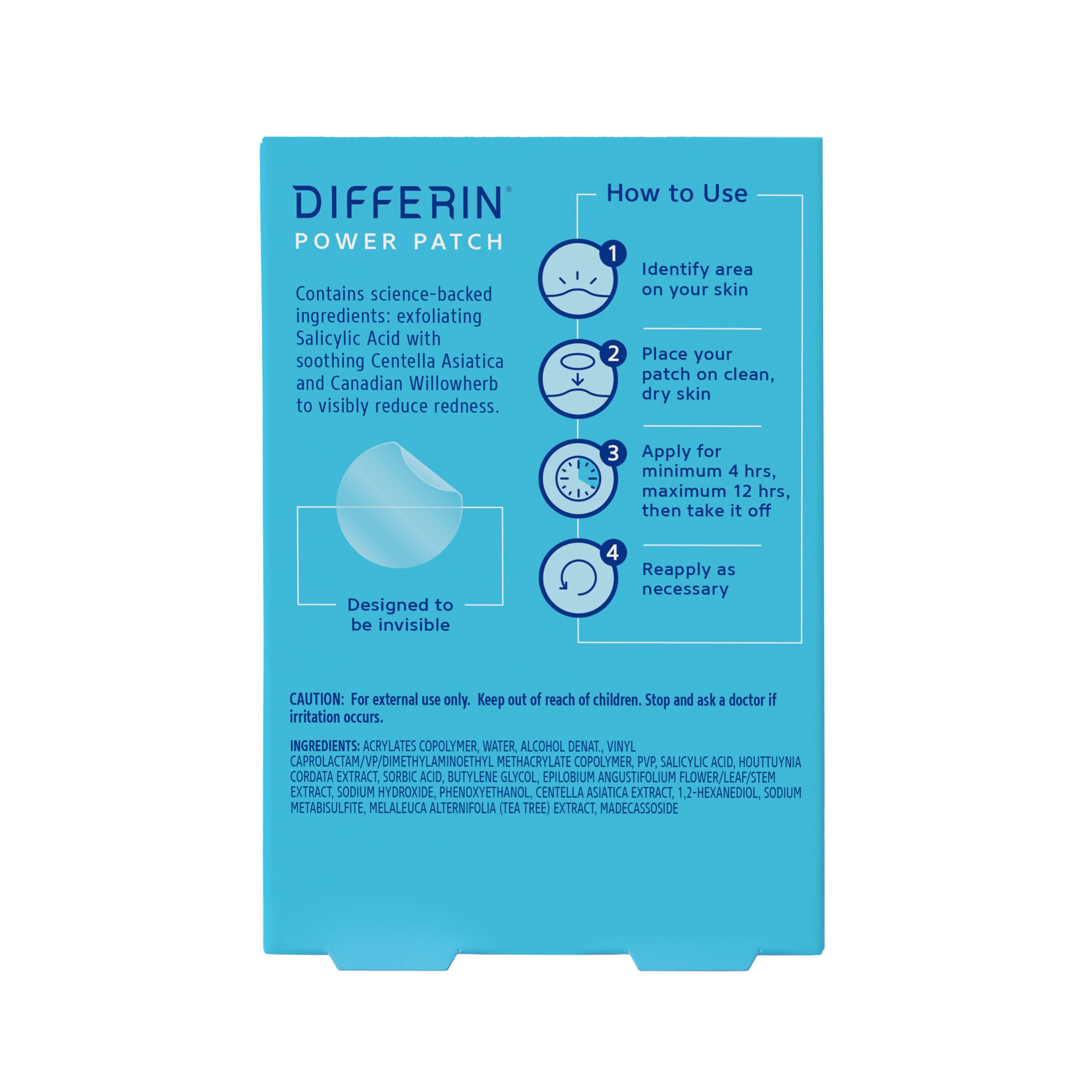 Differin Acne Patches with Salicylic Acid & Centella - 36 Count Pimple Patches for Acne Prone Skin | Fast Triple Action Treatment for Day & Night Use | Dermatologist Tested | Perfect for Travel, Gym & Daily Skincare Routine