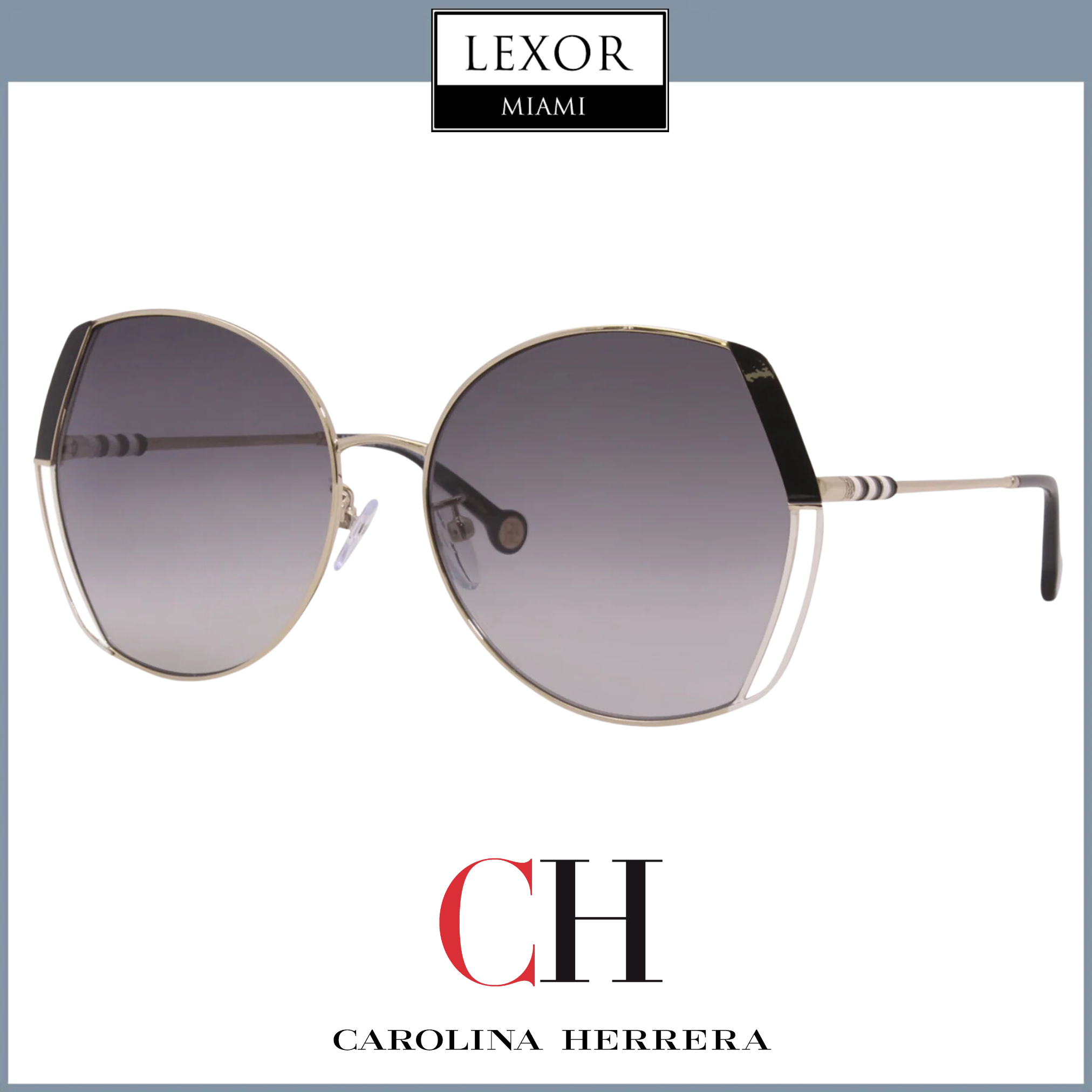 Carolina Herrera SHE162 033M 59 Women's Designer Sunglasses - UV Protection, Fashionable & Lightweight for Outdoor Activities, Beach & Driving
