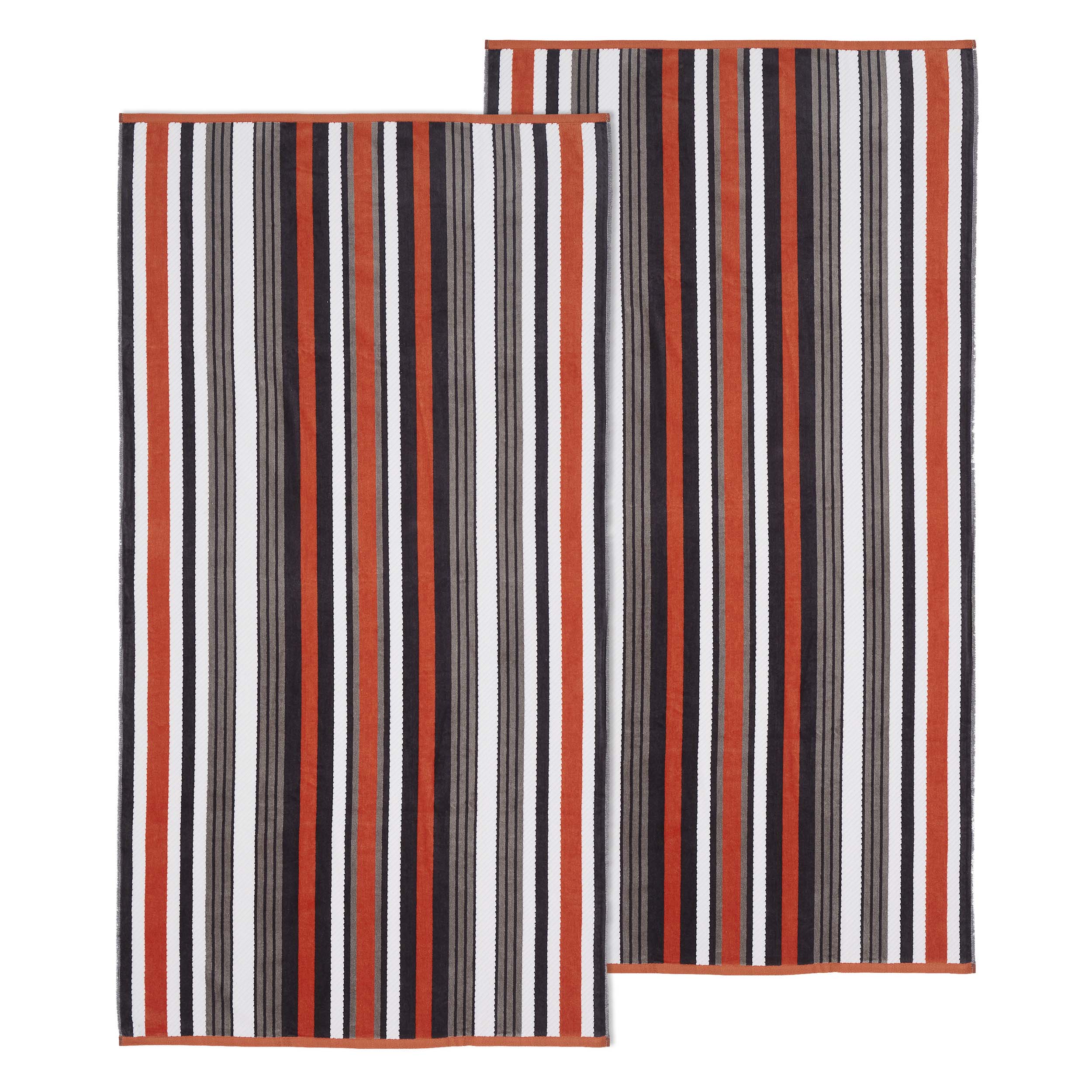 Premium Rope Textured Striped Oversize 2-Piece Beach Towel Set - Soft Quick-Dry Bath Towels for Pool, Beach, Yoga & Gym - Perfect Summer Accessories