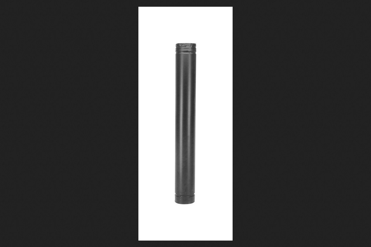 DuraVent 3PVL-12BR 12-Inch Air-Insulated Stainless Steel Black Pipe for Fireplace & Stove Venting - High Temperature Resistant, Durable Construction