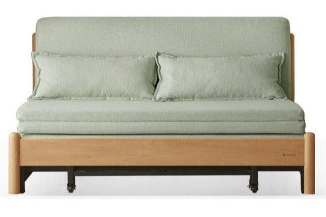 72.8x33-78.1x30.3 inch / 185x83.8-198.3x77сm / Beech Natural wood sofa bed - willow green