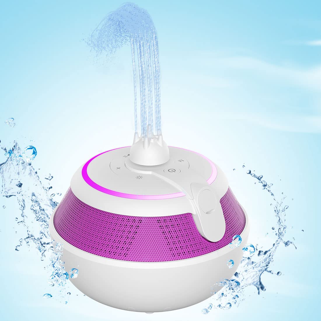 Foifope Floating Bluetooth Speaker - Waterproof Wireless Pool Speaker with LED Lights for Hot Tubs, Showers, Bathrooms & Outdoor Use | Portable Shower Speaker for Kids & Adults (Pink)