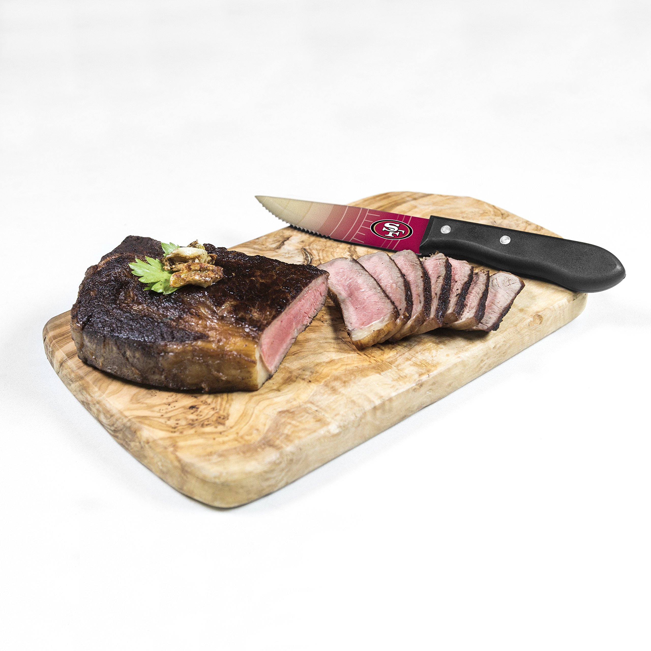 Premium NFL-Themed Steak Knife Set - Unisex Stainless Steel Steak Knives for Meat Cutting - Perfect for Game Day BBQs, Tailgating & Sports Fan Gifts