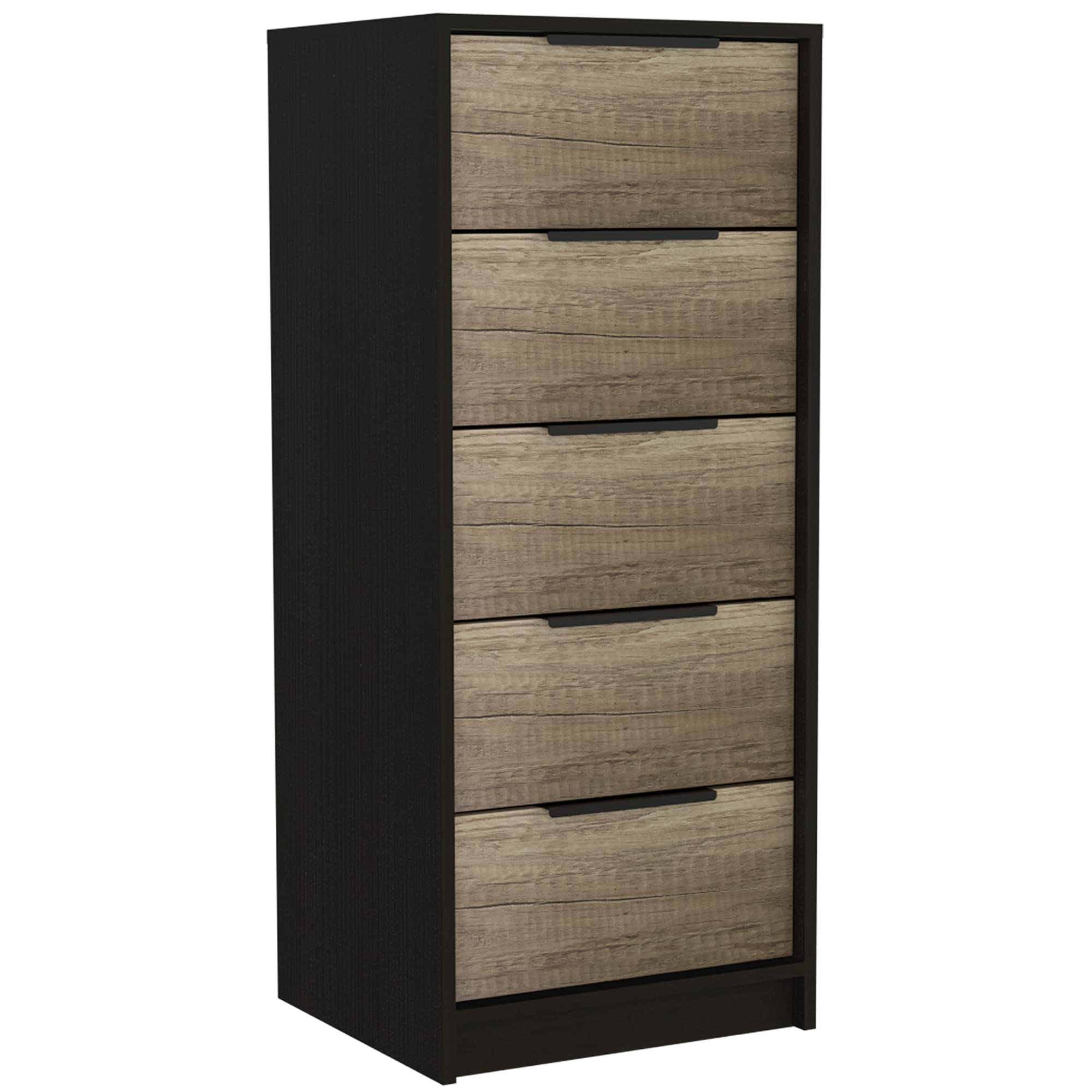 Egeo 5-Drawer Dresser Black WENGUE - Modern Bedroom Storage Organizer for Clothes, Linens & Accessories