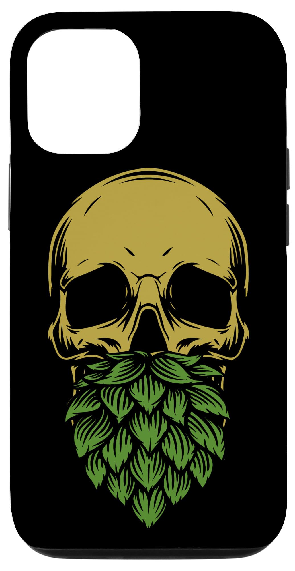 iPhone 12/12 Pro Skull Hop Beard Case - Unique Home Brewing & IPA Craft Beer Enthusiast Phone Cover for Beer Lovers - Perfect for Breweries, Pubs & Beer Festivals