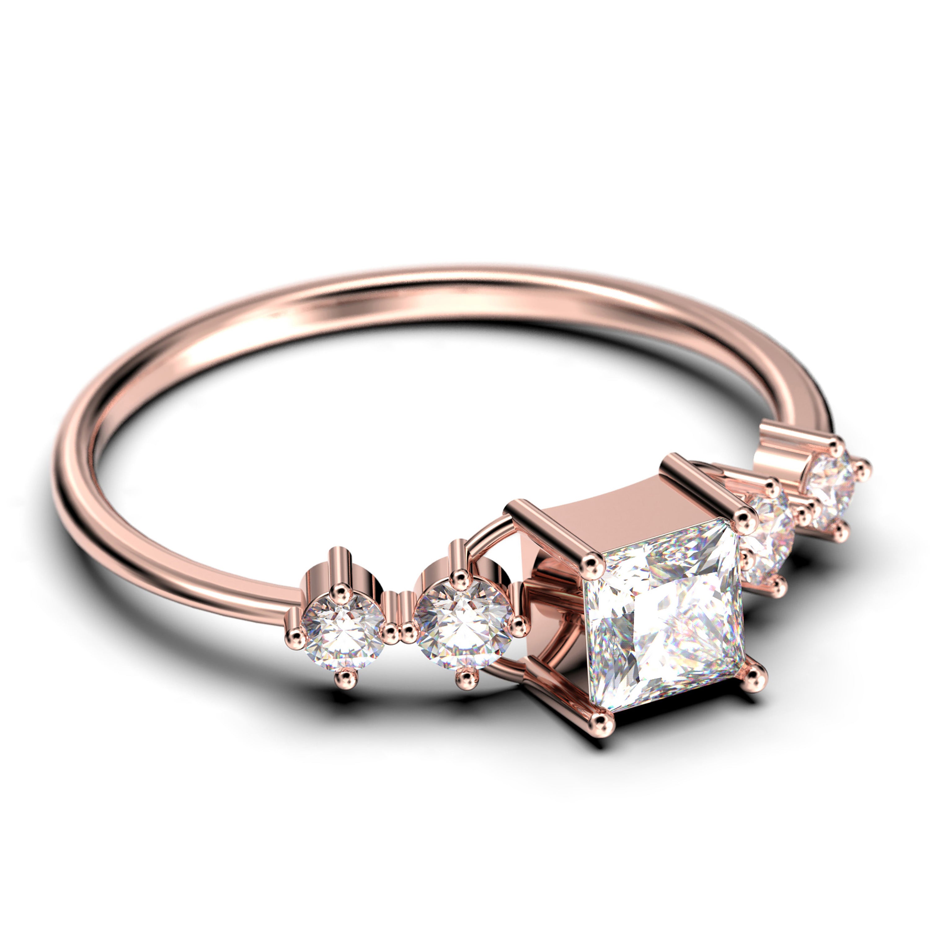 0.75 Carat Princess Cut Moissanite Engagement Ring - Minimalist Anniversary & Wedding Band in 10k/14k/18k Gold - Dainty Promise Ring Gift for Her - Perfect for Proposals, Anniversaries & Special Occasions