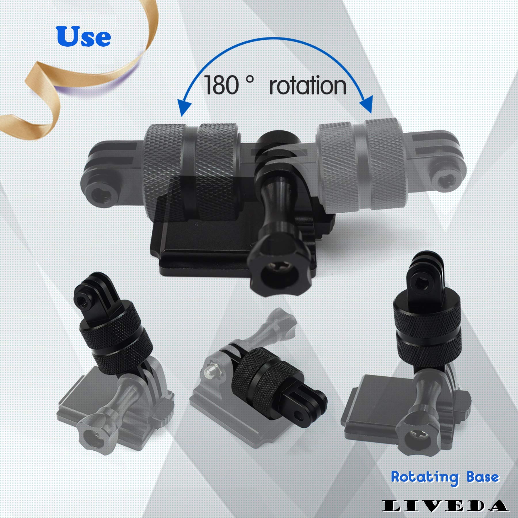 360 Degree Rotating Aluminum GoPro Tripod Mount Adapter - Compatible with GoPro Hero 10/9/8/7/6/5, DJI, XiaoYi, SJCAM, AKASO & Most Action Cameras - Perfect for Vlogging, Travel & Outdoor Adventure Photography