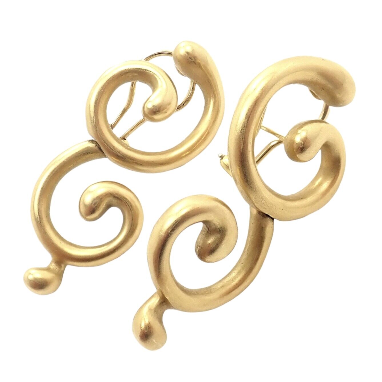 Authentic Vintage Angela Cummings 18K Yellow Gold Curl Earrings - Rare Collectible Jewelry for Women, Perfect Gift for Anniversary & Special Occasions