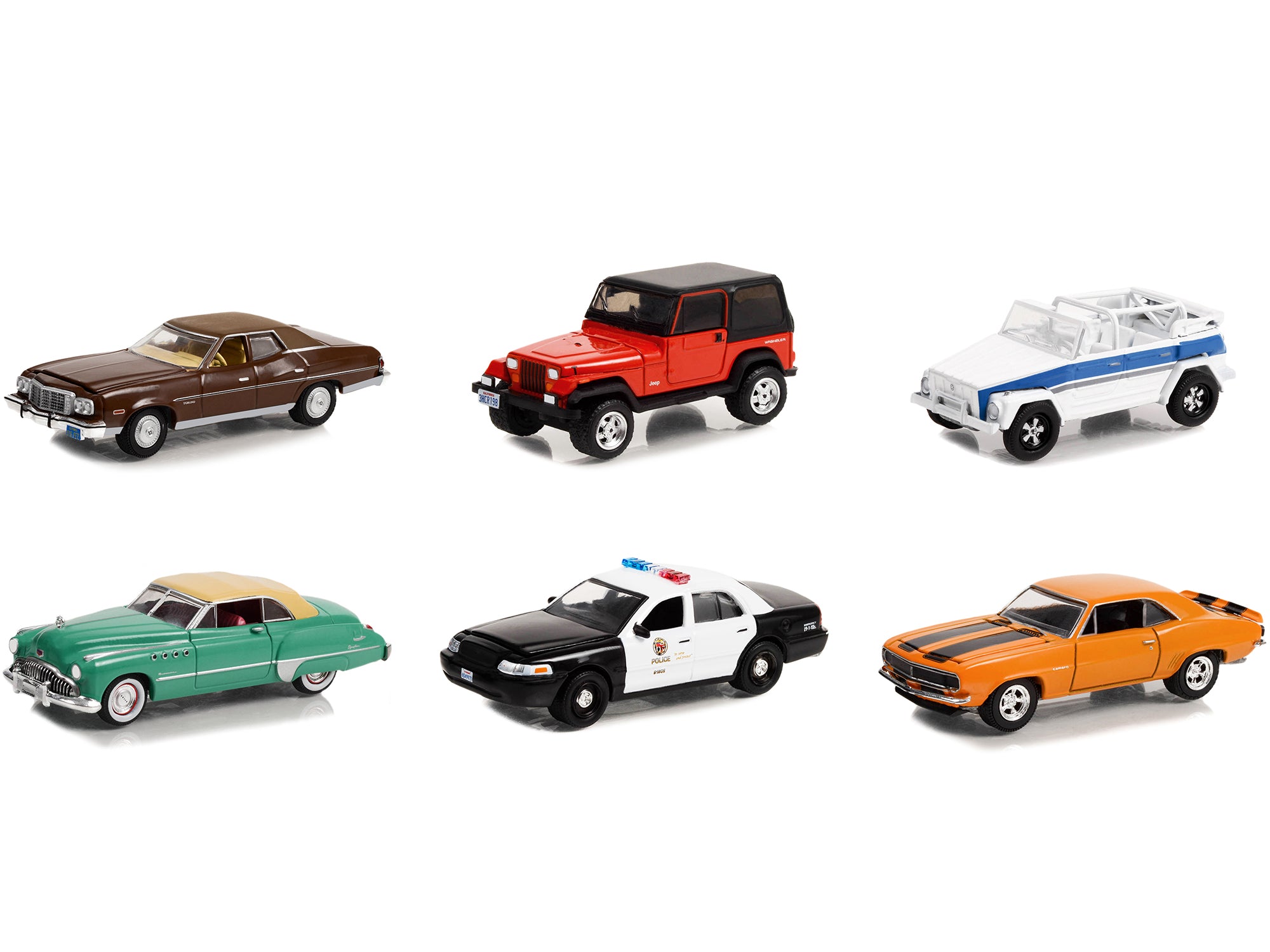 Greenlight Hollywood Series 1/64 Scale Diecast Model Cars - Set of 6 Collectible Vehicles for Display & Racing Scenes (37th Release)