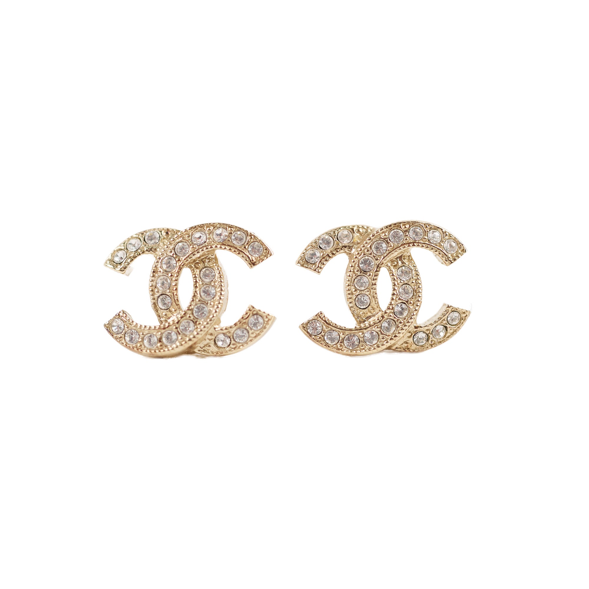 Chanel CC Crystal Earrings - Luxury Costume Jewelry for Women | Perfect for Parties, Weddings & Special Occasions