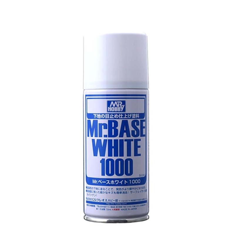 Mr. Base White 1000 Spray - Premium Matte White Spray Paint for DIY Projects, Crafts & Home Decor - Perfect for Wood, Metal, Plastic & More - Quick Drying & Non-Toxic Formula