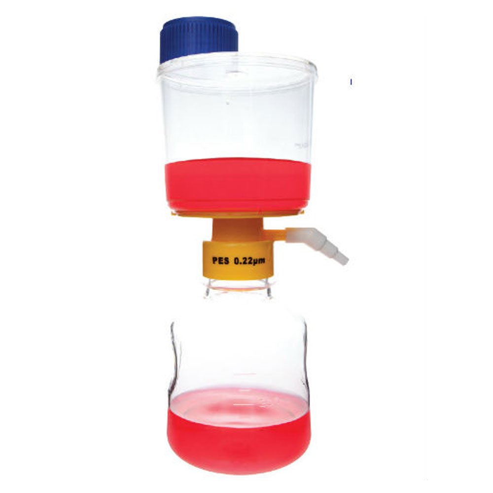 250ml Vacuum Filtration System with 0.45um PES Membrane - Sterile Full Assembly (12-Pack) for Laboratory, Pharmaceutical, and Water Testing Applications