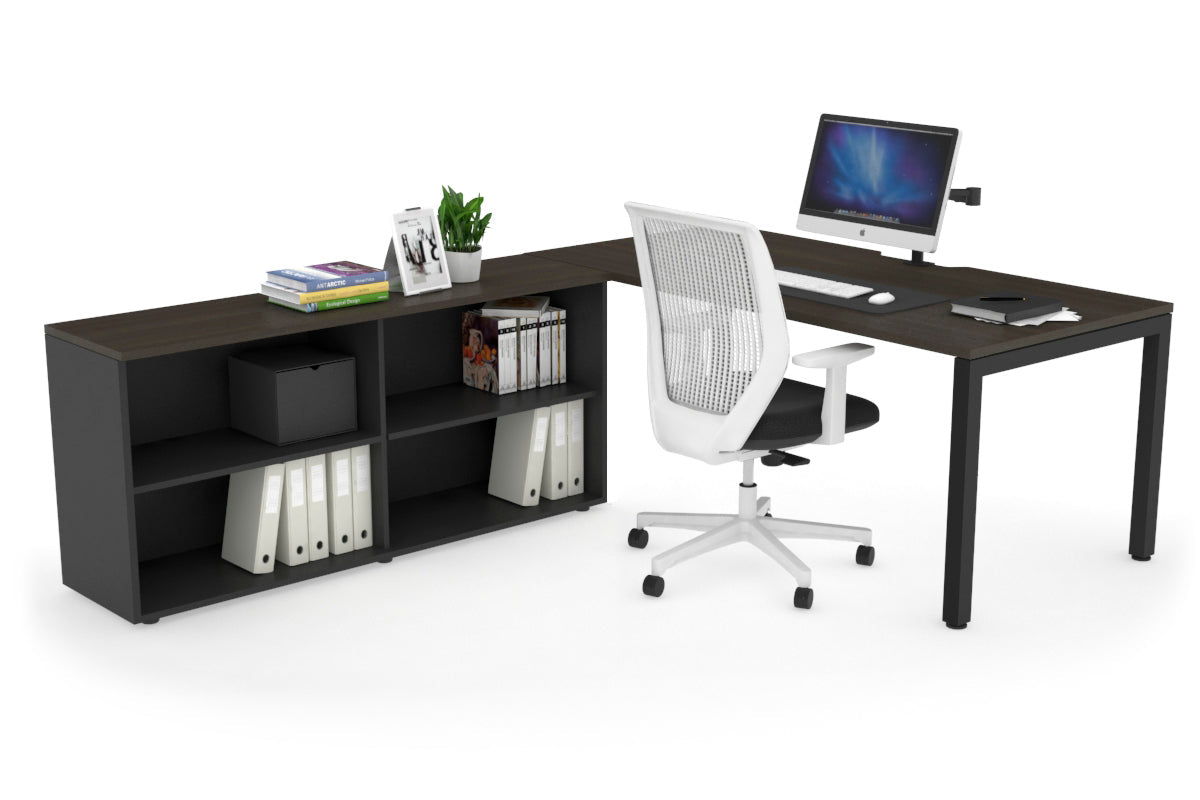Quadro Square Executive Black Frame Office Chair - 1600L x 800W with Cable Scallop - Premium Ergonomic Desk Chair for Home & Office Workspace