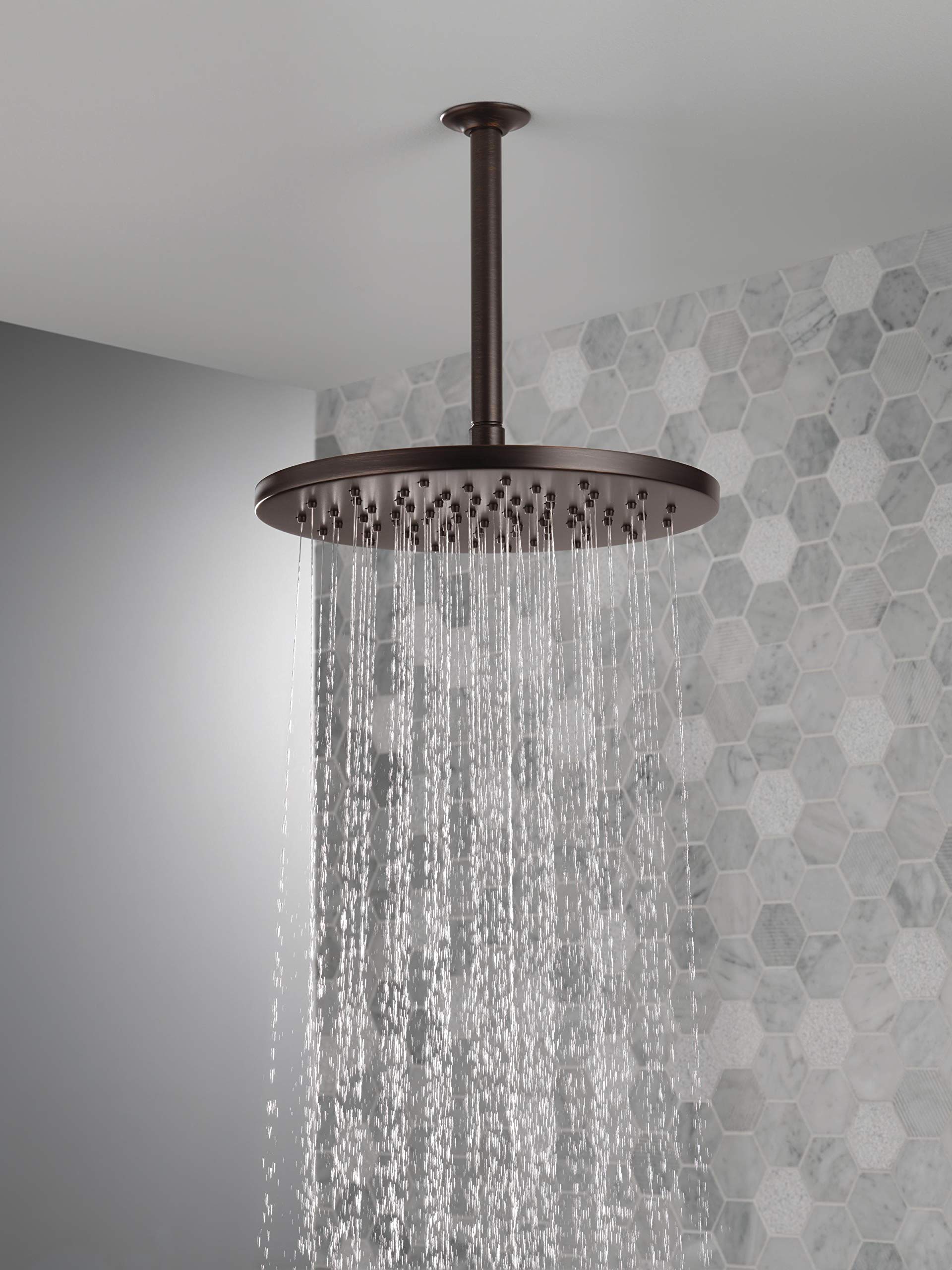 Delta Faucet 52158-RB Oil Rubbed Bronze Rain Shower Head - 8 Inch Round Rainfall Showerhead with 1.75 GPM Water Saving Design - Perfect for Spa-Like Bathroom Experience & Modern Home Decor